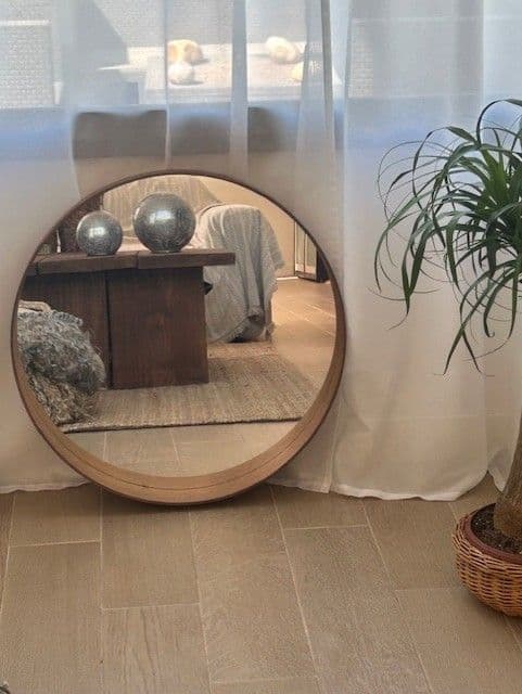 STOCKHOLM mirall, fullola de noguera, 60 cm