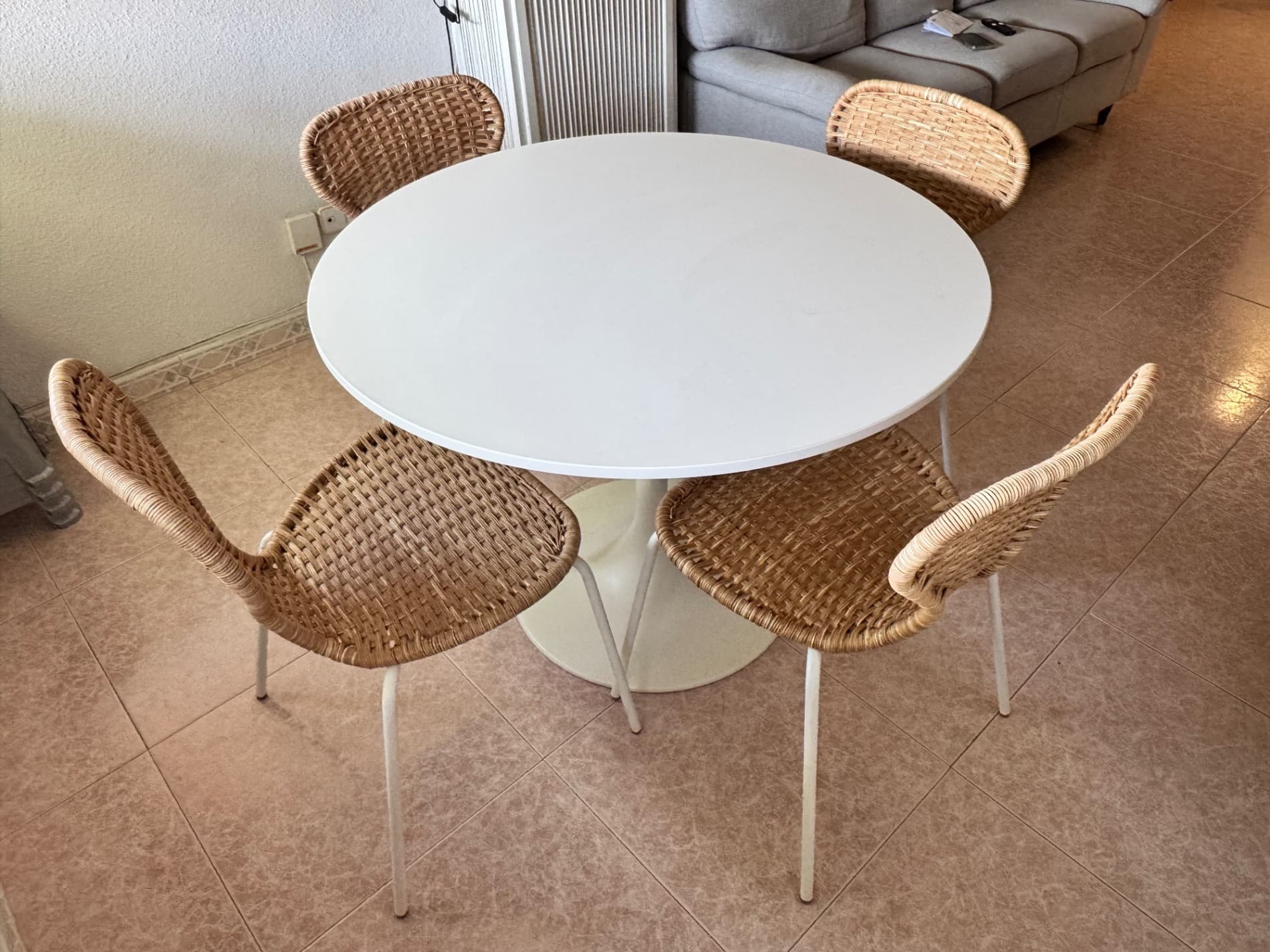 DOCKSTA mesa, branco/branco, 103 cm