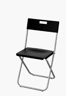GUNDE silla plegable, negro