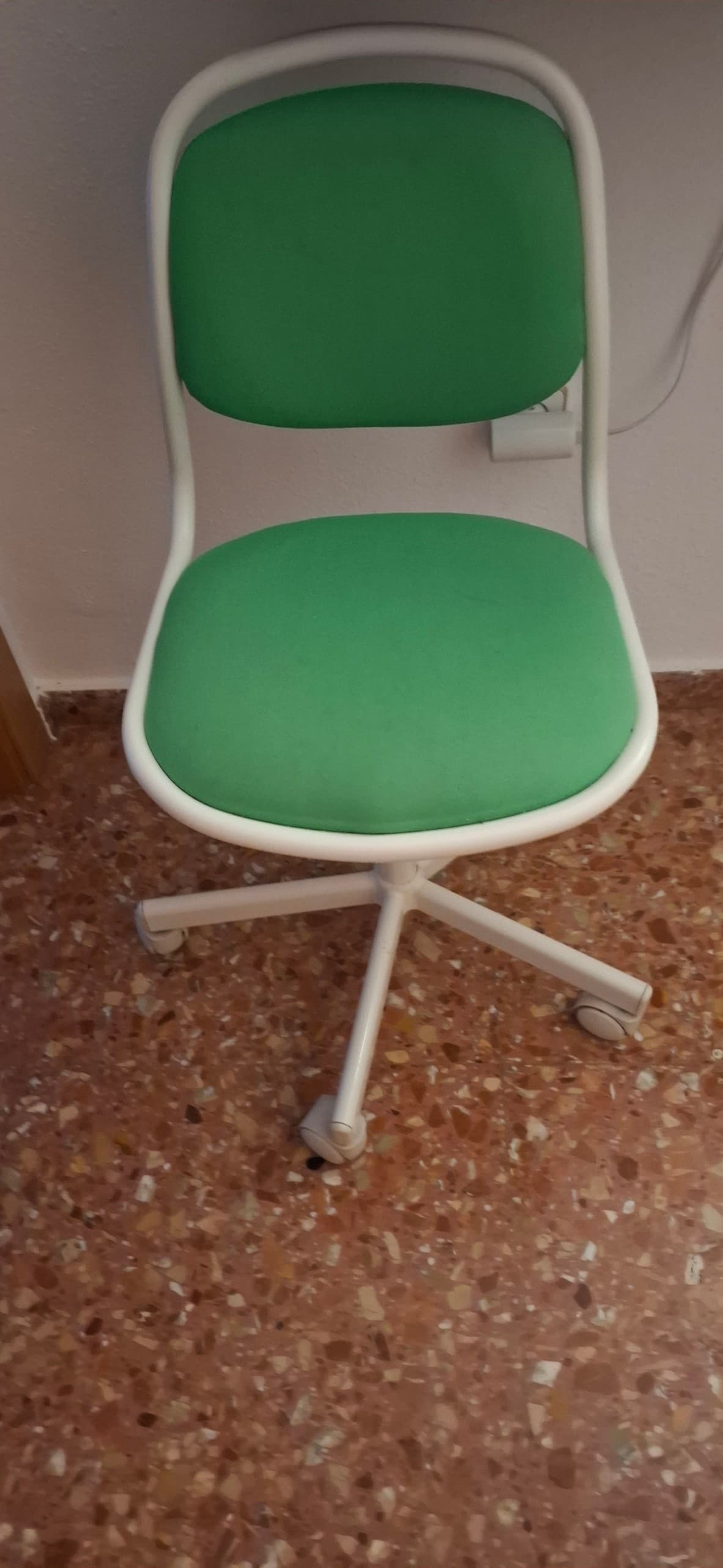 ÖRFJÄLL silla de escritorio infantil, blanco/Vissle verde vivo