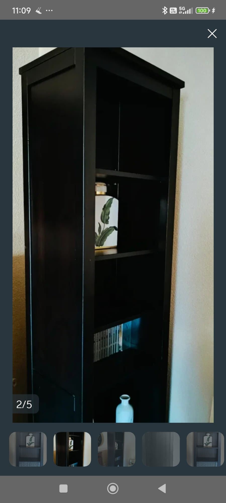 HEMNES libraría, negro-marrón