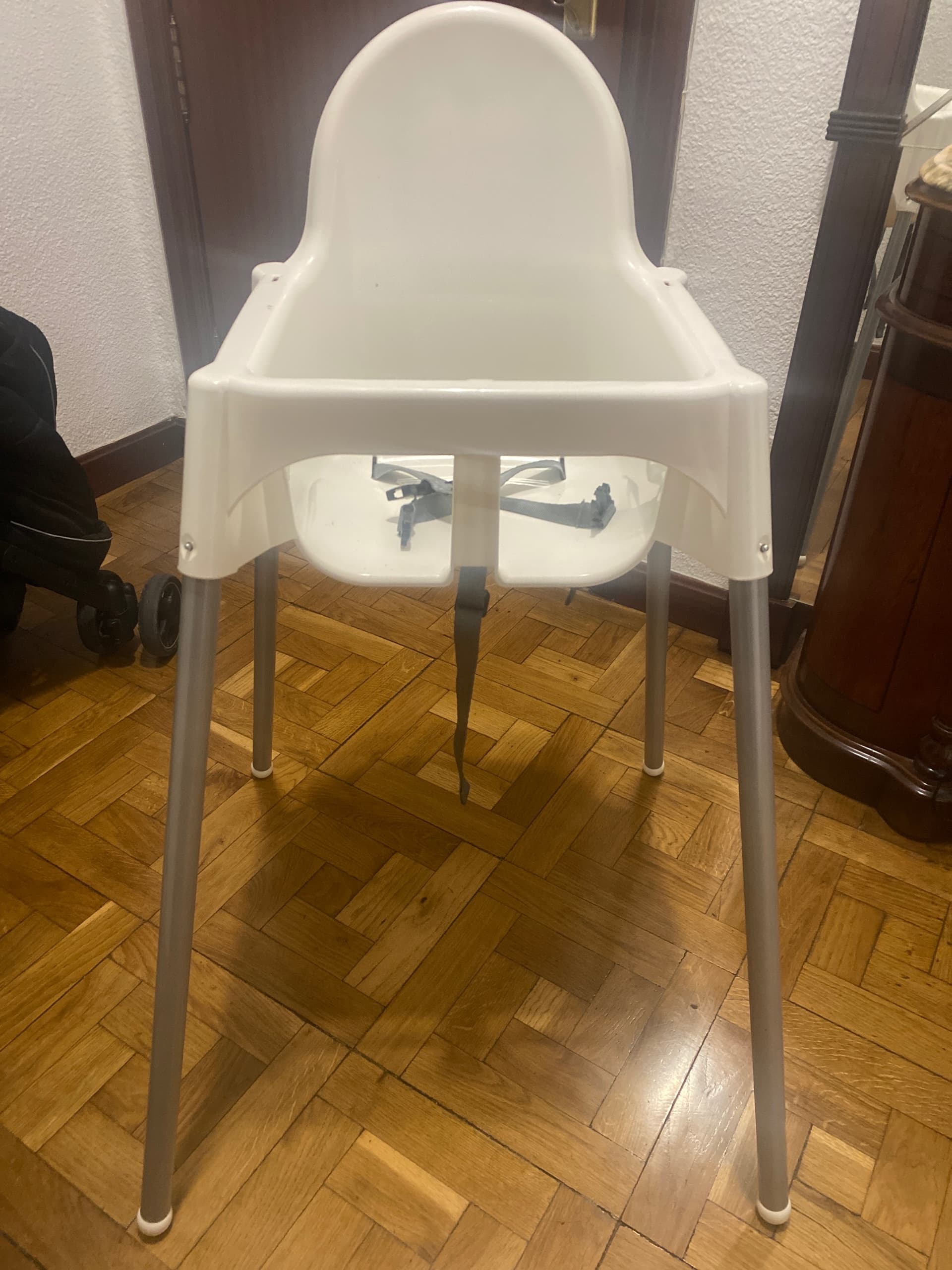 ANTILOP trona con bandexa, branco/branco