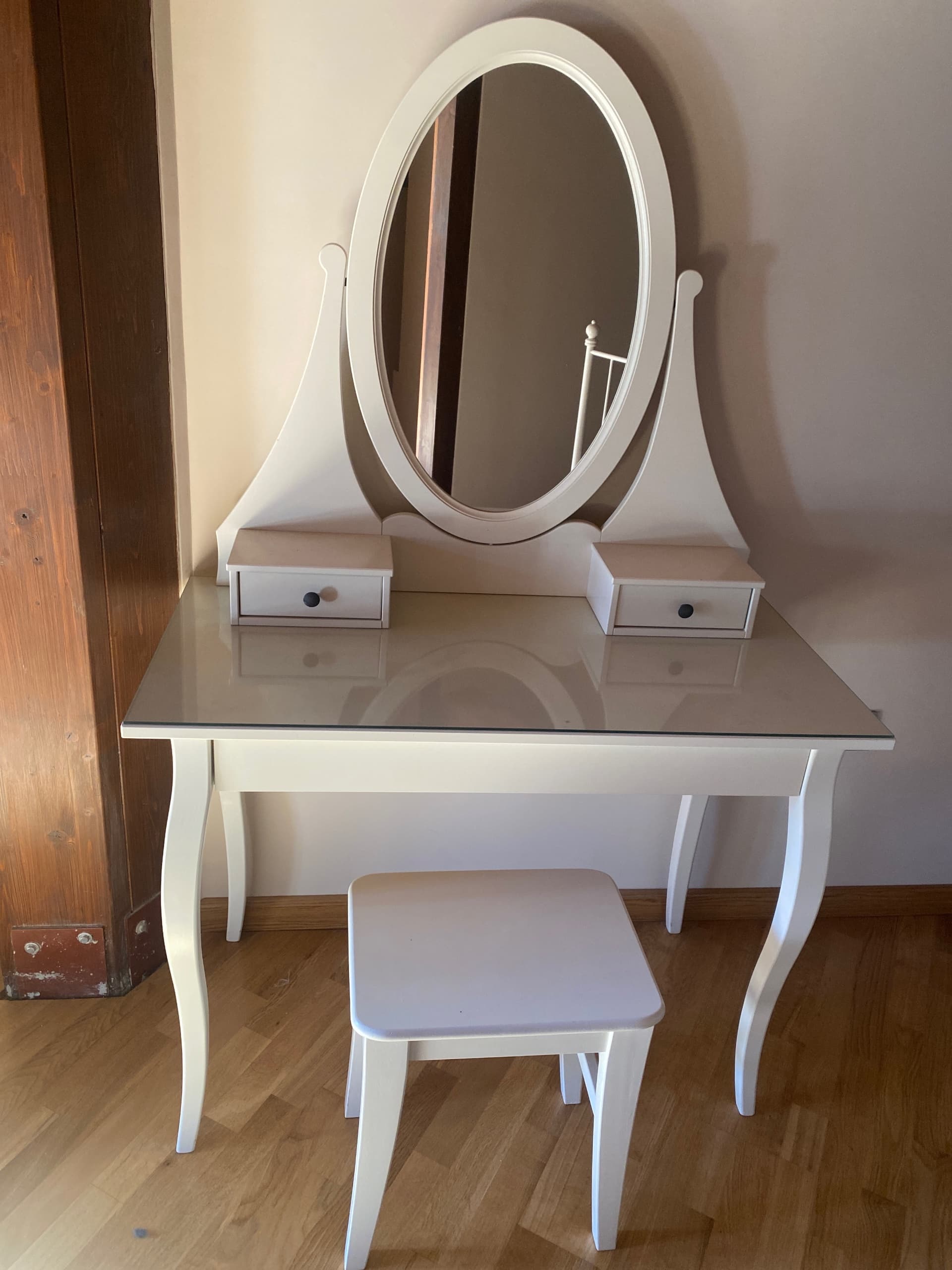 HEMNES tocador amb mirall, blanc, 100x50 cm