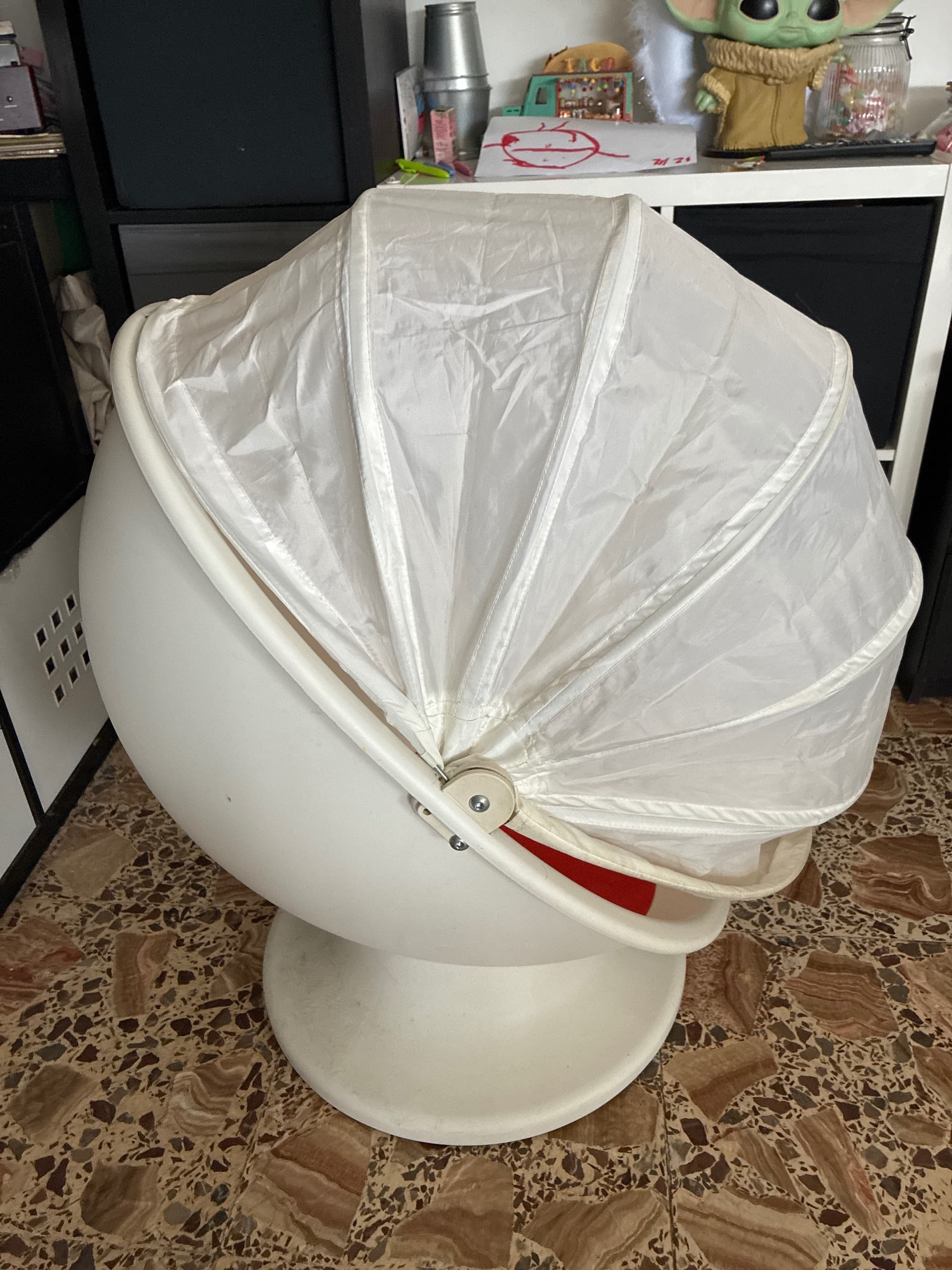 IKEA PS LÖMSK butaca giratòria, blanc/vermell