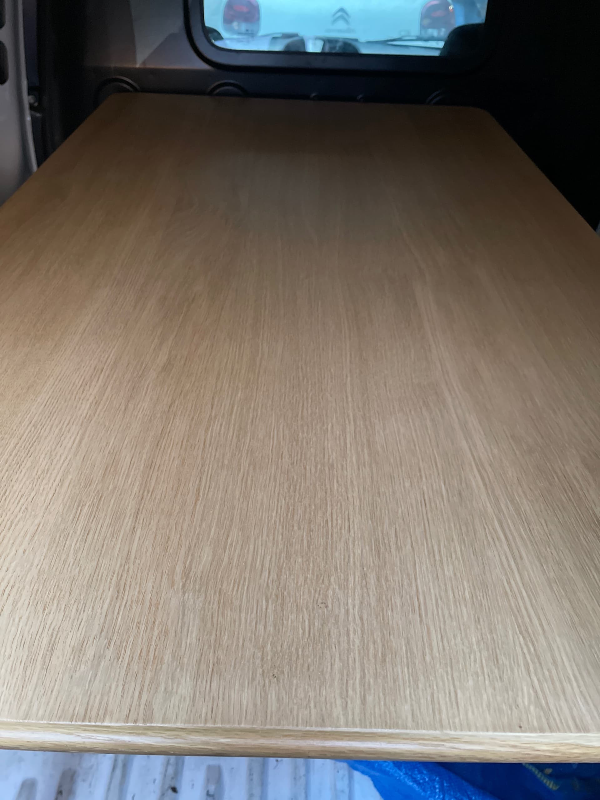 DANDERYD taula de menjador, fullola de roure/blanc, 130x80 cm