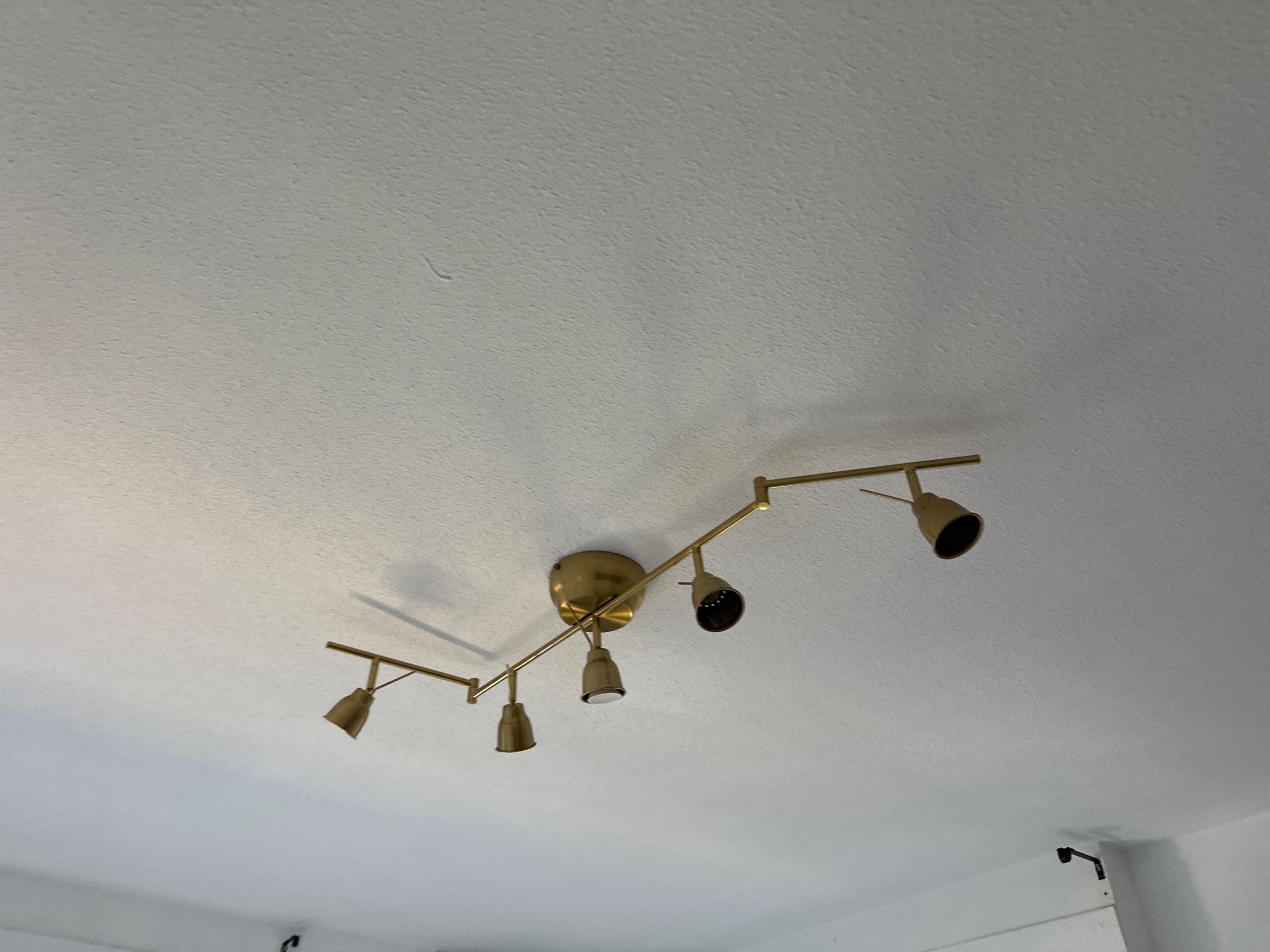 BAROMETER ceiling track, 5-spots, brass-colour