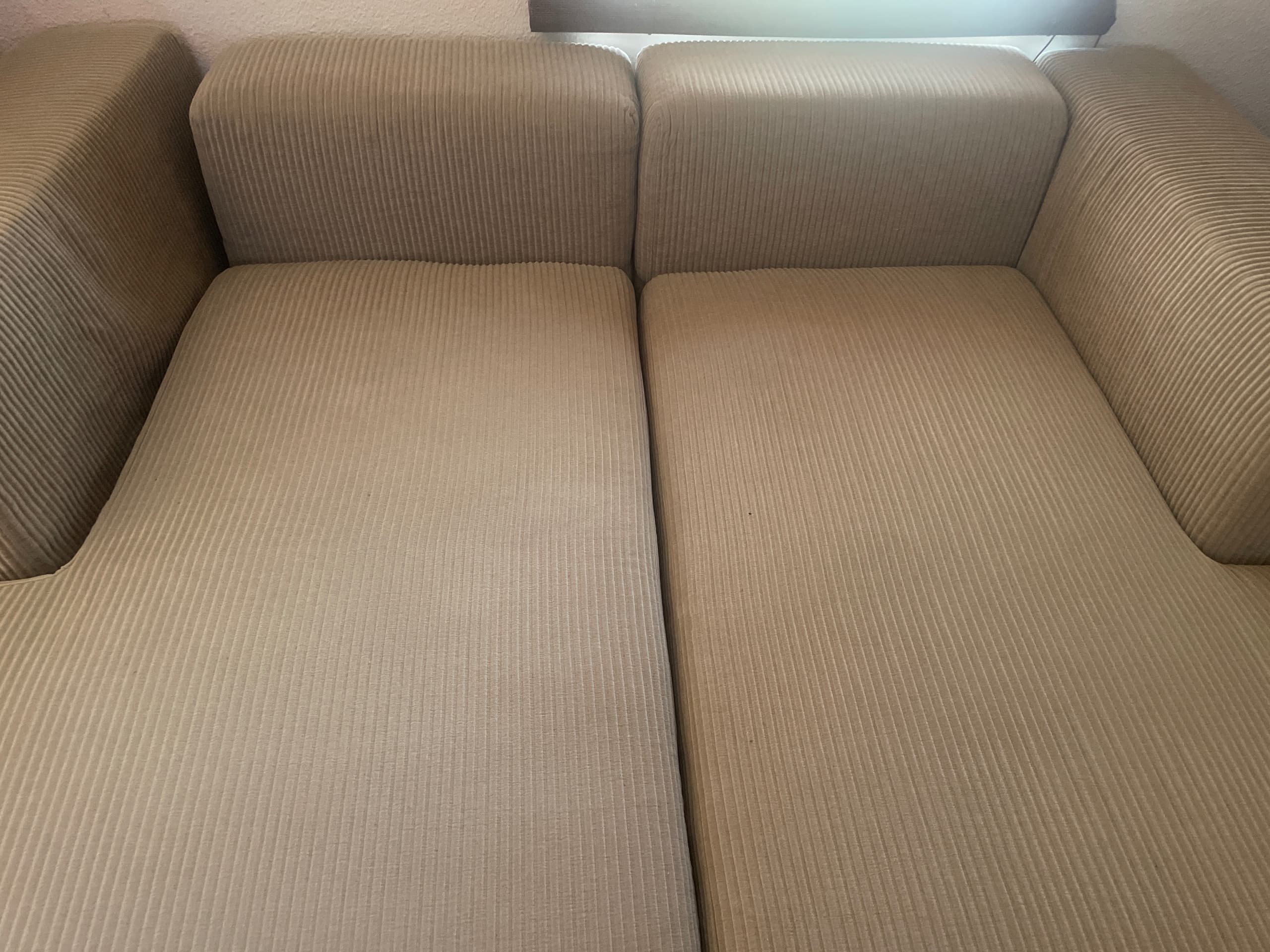 JÄTTEBO mòdul chaise-longue, esquerra, amb braços/Samsala beix grisenc