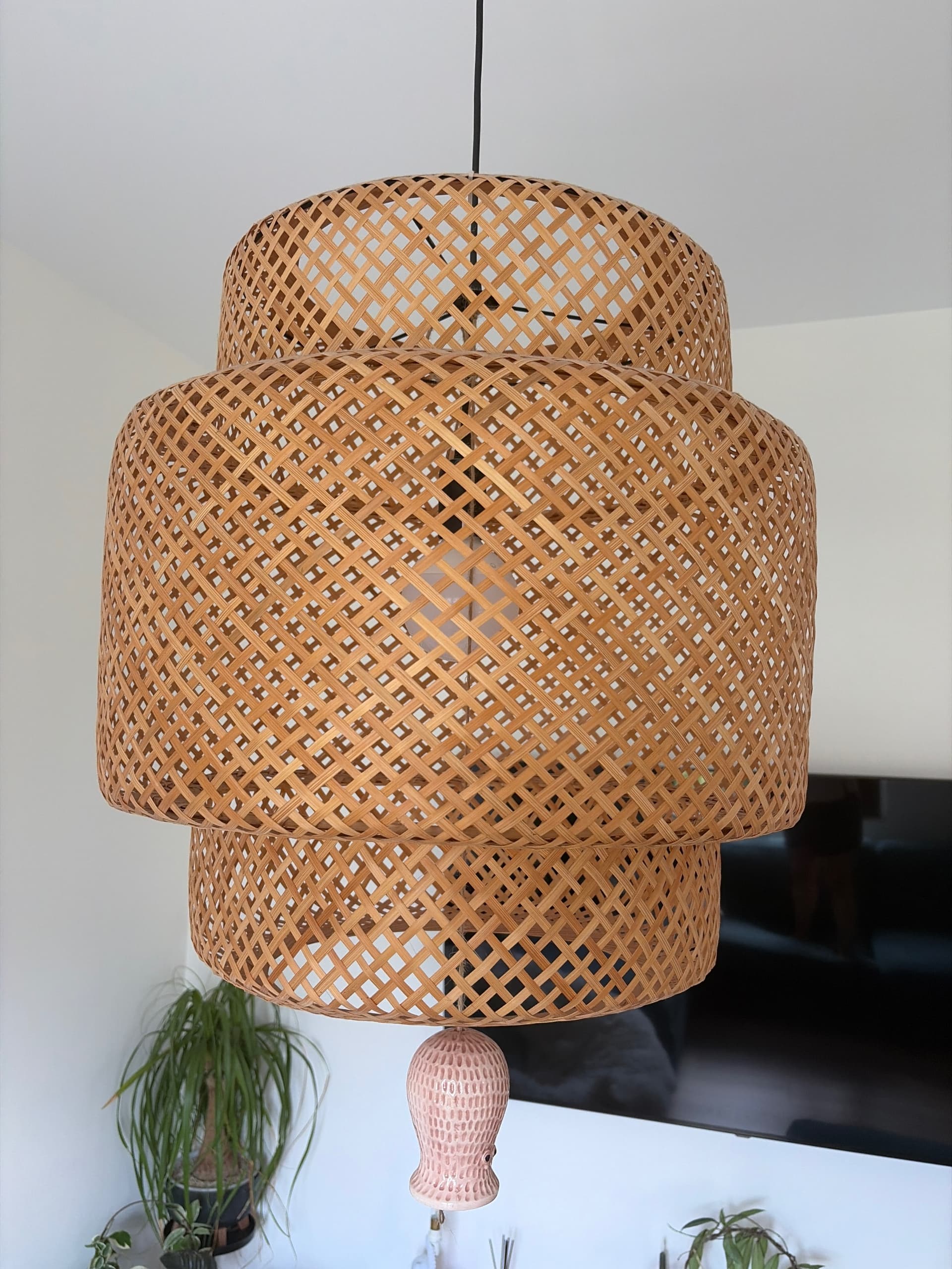 SINNERLIG llum de sostre, bambú/fet a mà, 50 cm