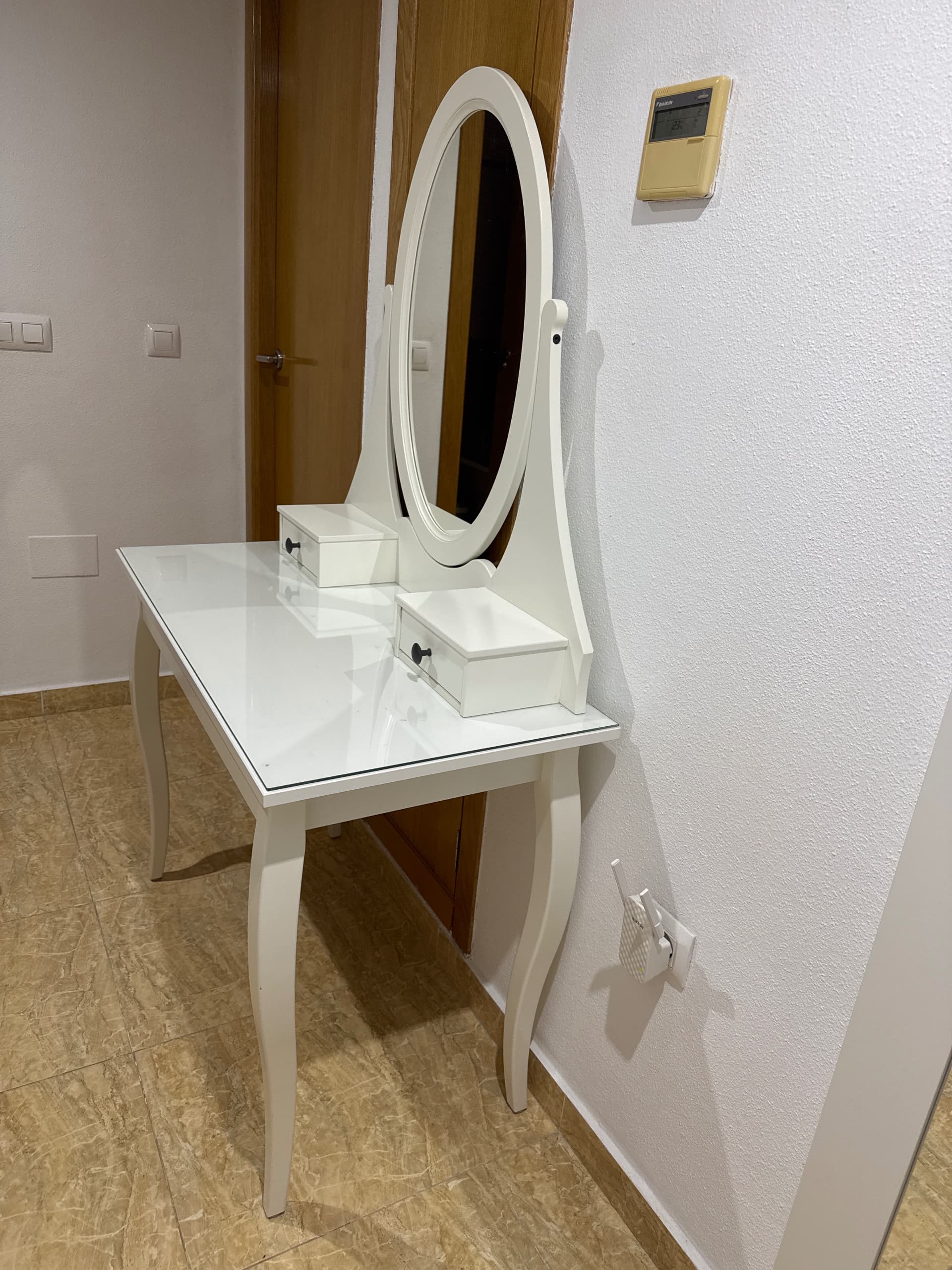 HEMNES tocador amb mirall, blanc, 100x50 cm
