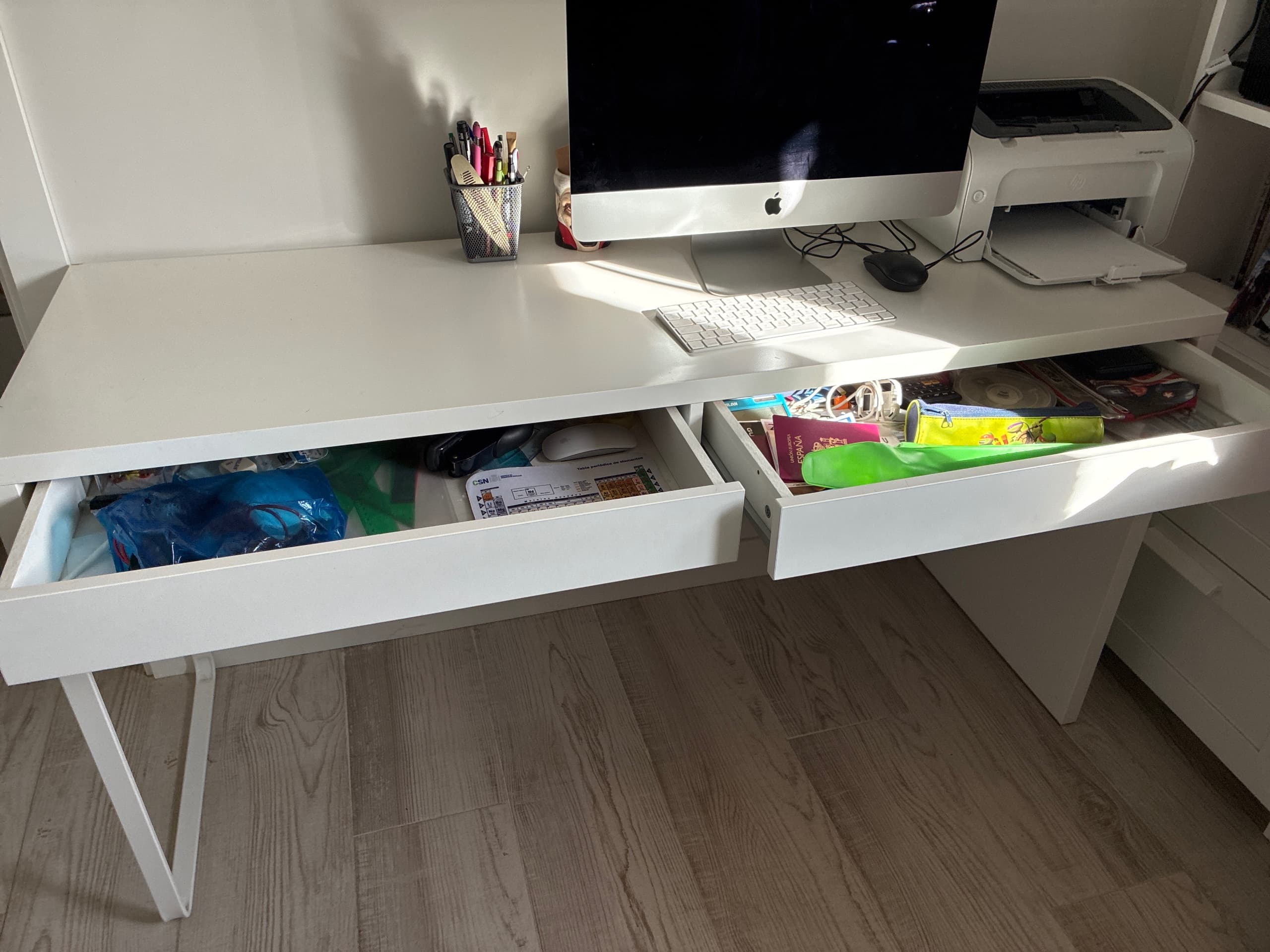 MICKE escritorio, blanco, 142x50 cm