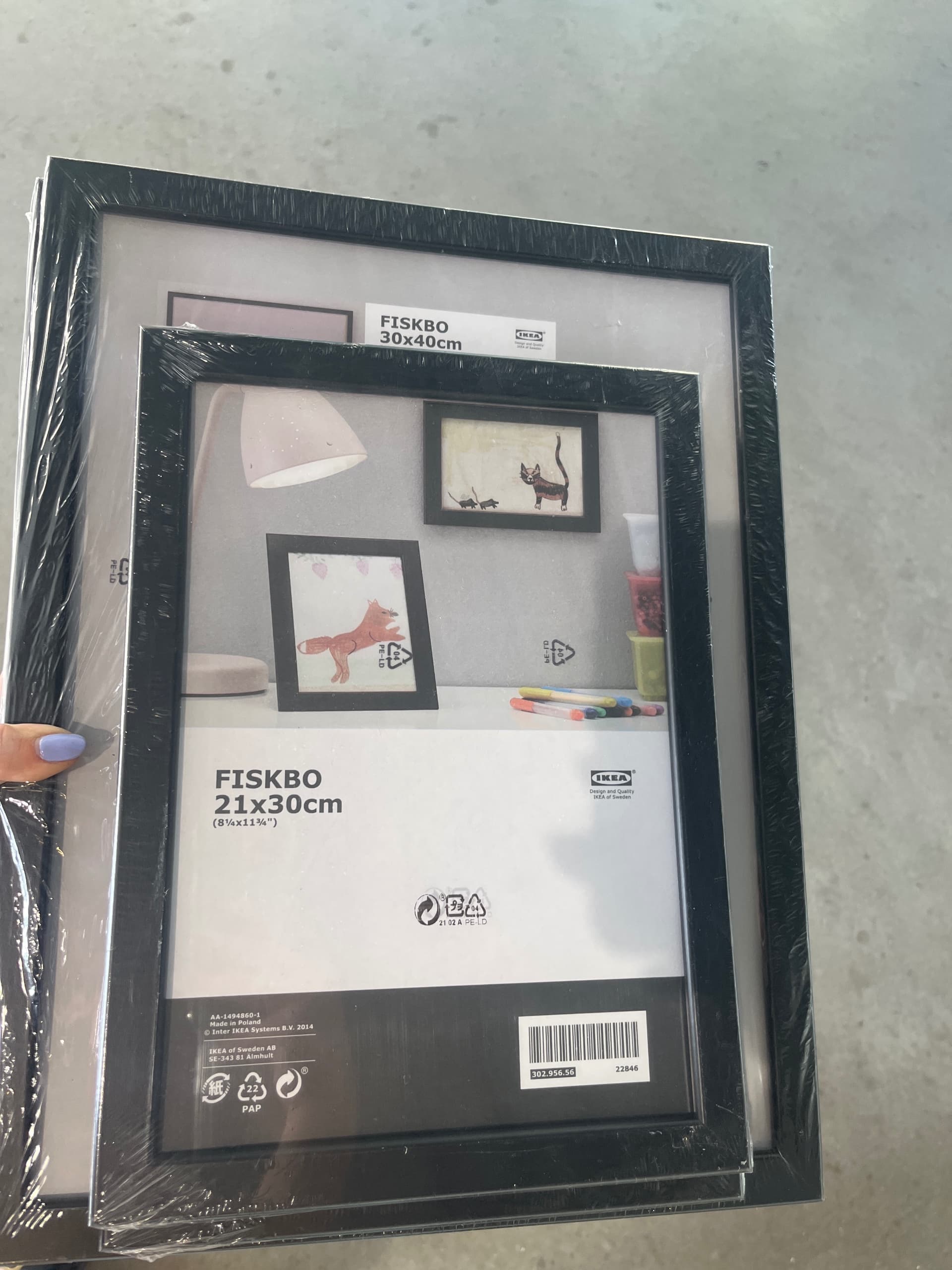 FISKBO frame, black, 21x30 cm