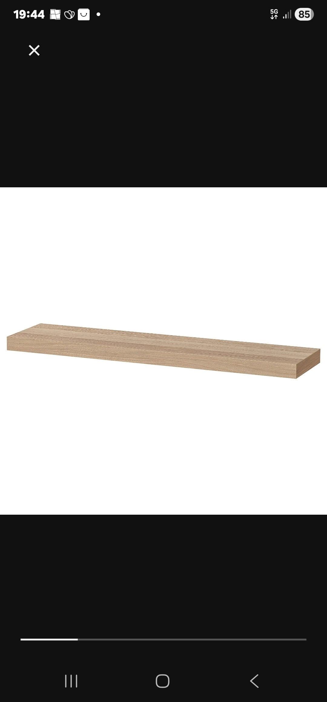 LACK prestatge de paret, efecte roure tenyit blanc, 110x26 cm