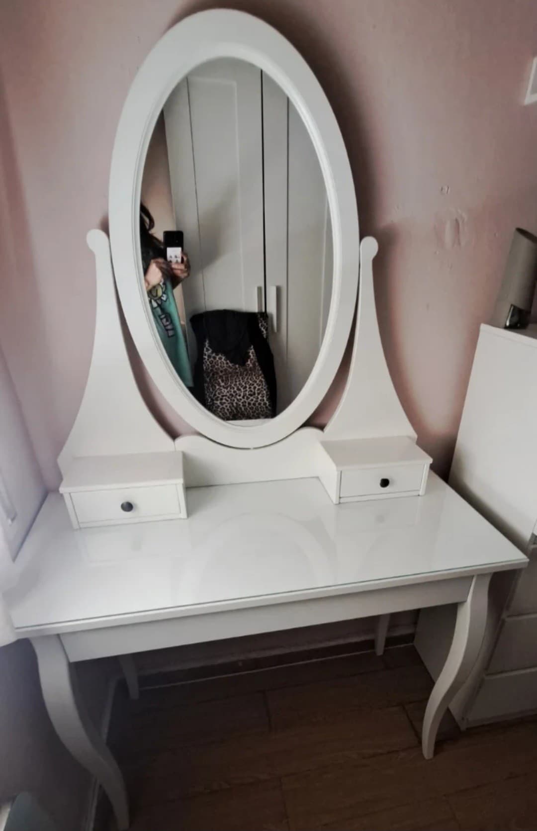 HEMNES tocador amb mirall, blanc, 100x50 cm