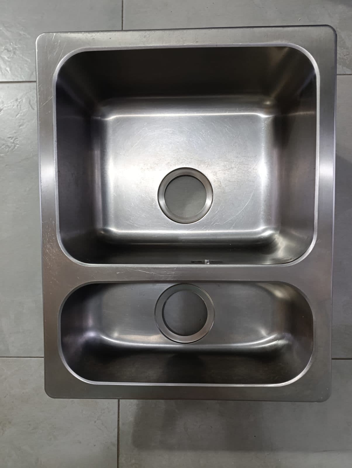 HILLESJÖN inset sink 1 1/2 bowl, stainless steel, 58x46 cm