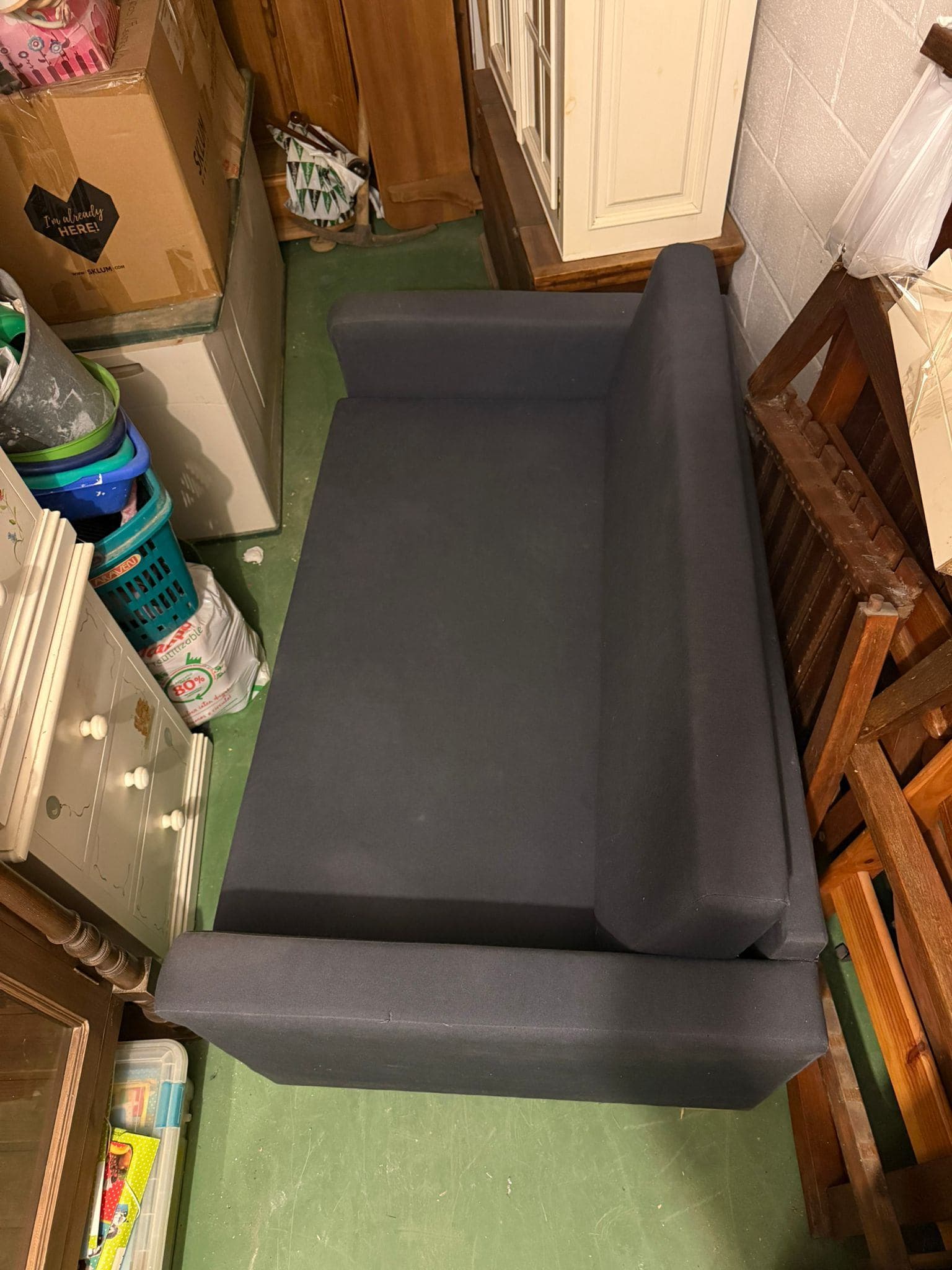 VIMLE sofá cama de 2 plazas, Hillared azul oscuro