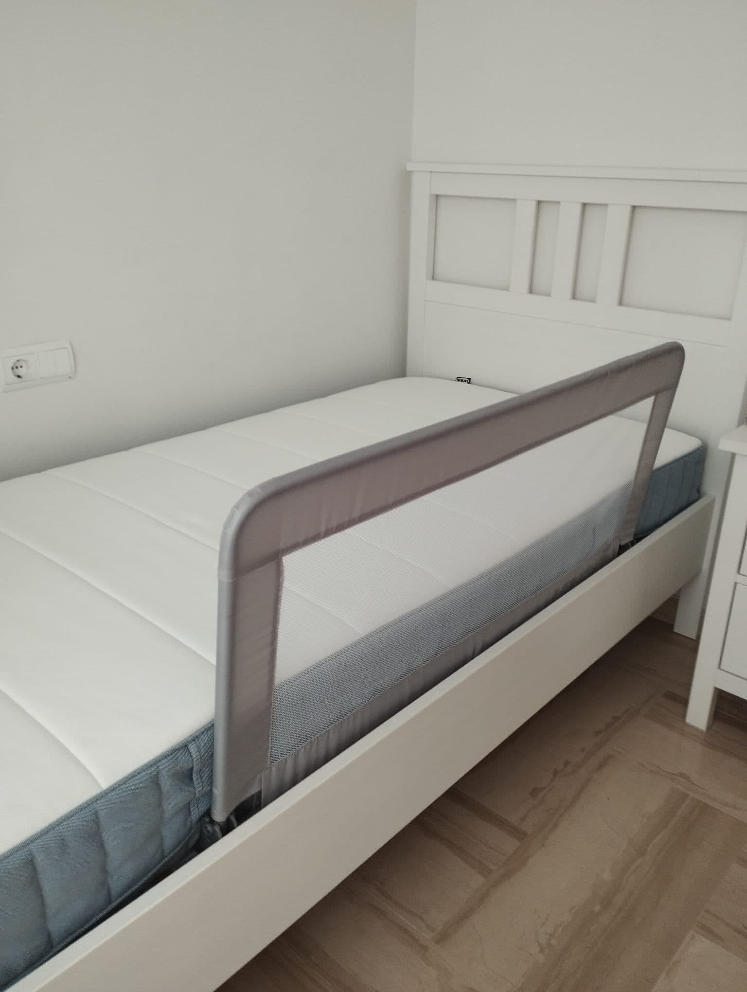 HEMNES estructura de cama, tinte blanco/Lönset, 90x200 cm