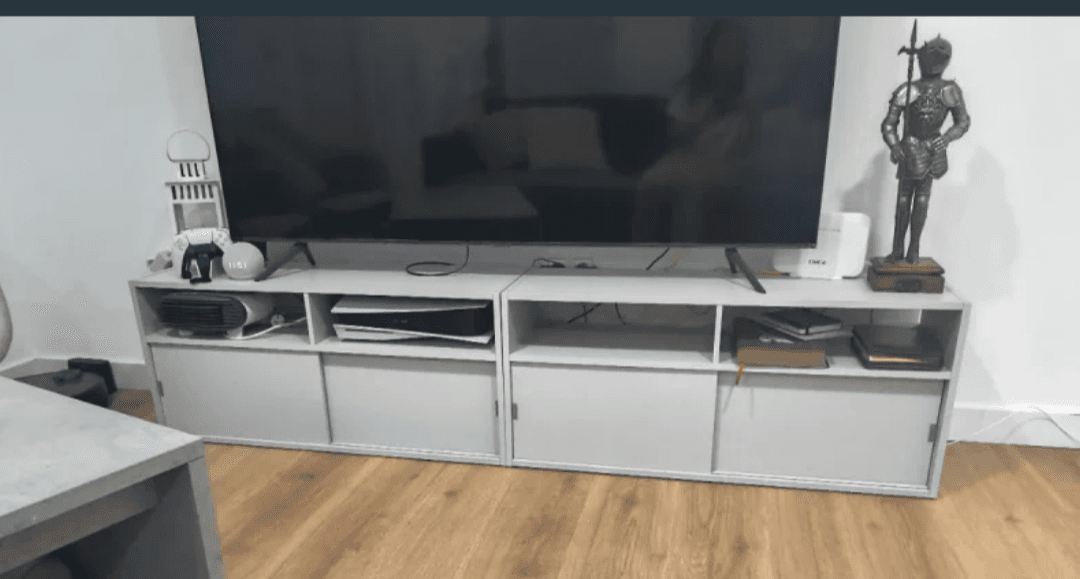PLATSA moble salón, branco Fonnes/branco, 180x42x43 cm