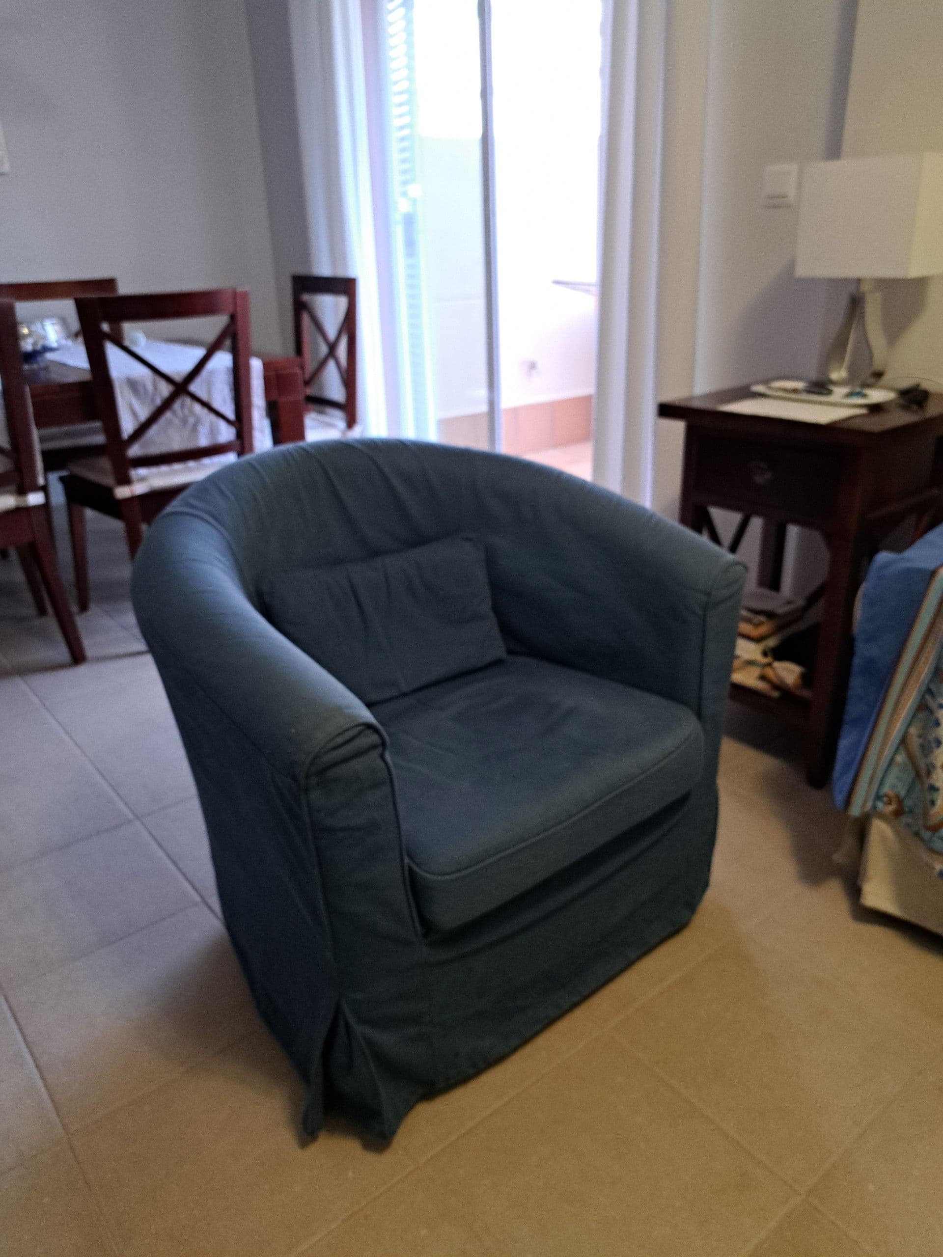 TULLSTA armchair, Nordvalla medium grey