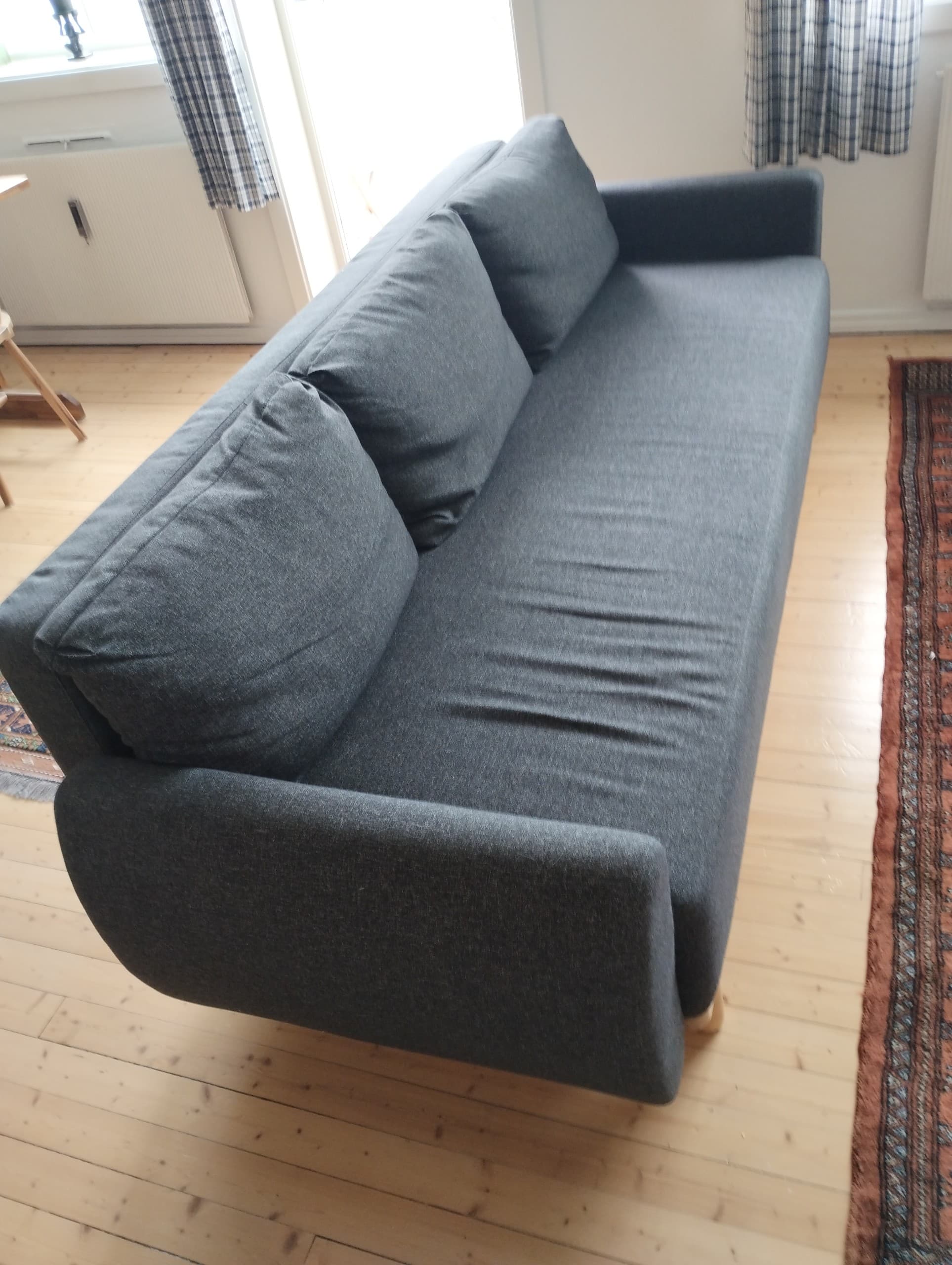 GRUNNARP 3-seat sofa-bed, Gunnared medium grey