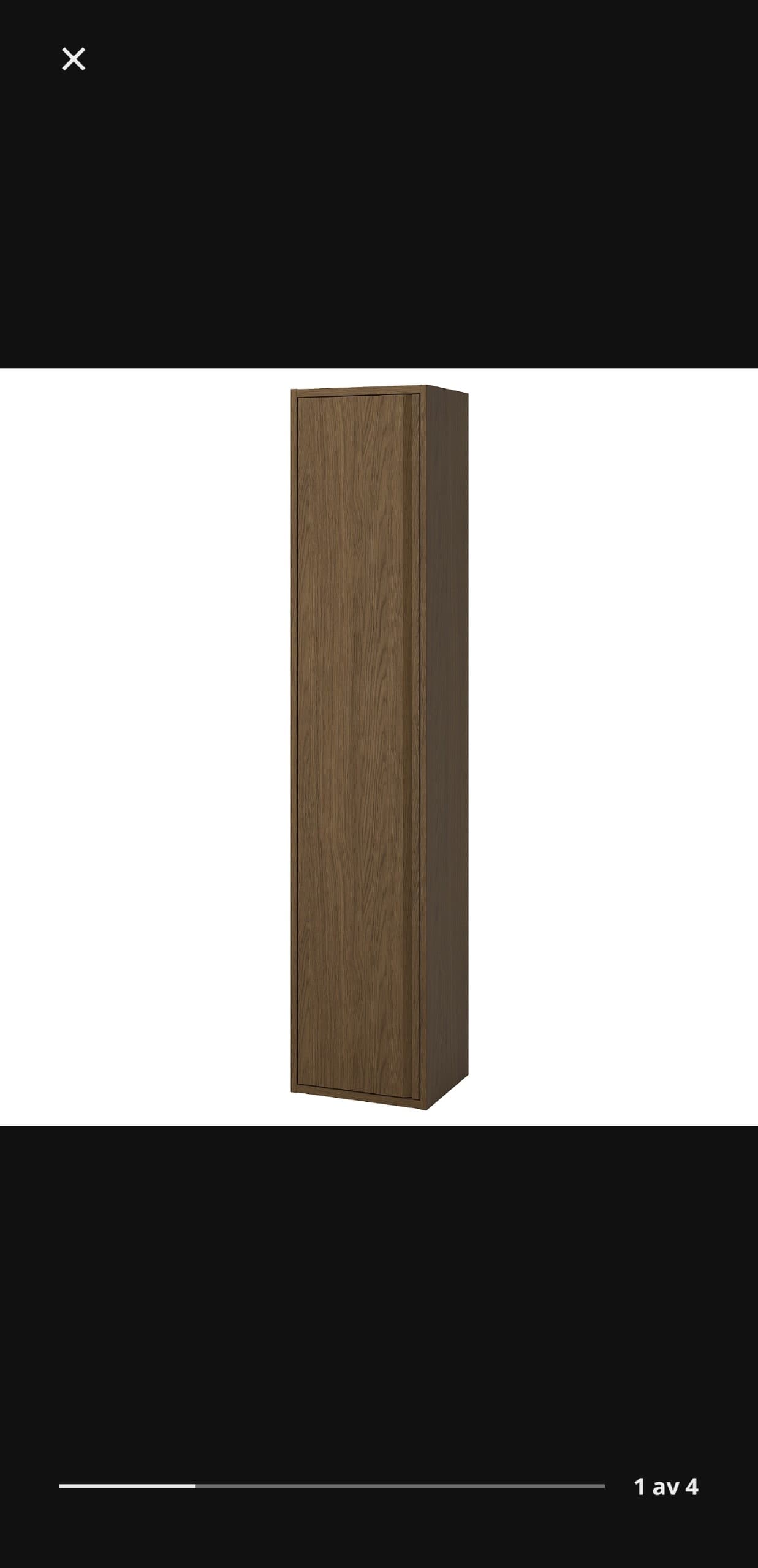 ÄNGSJÖN high cabinet with door, brown oak effect, 40x35x195 cm