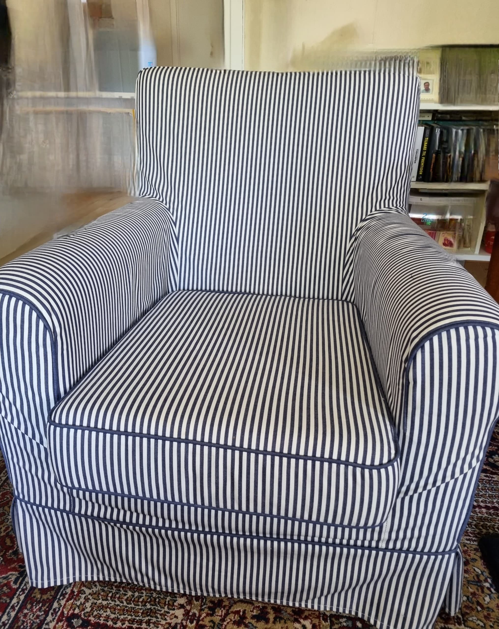 EKTORP  2 STK. cover for armchair, Karlshov beige/multicolour