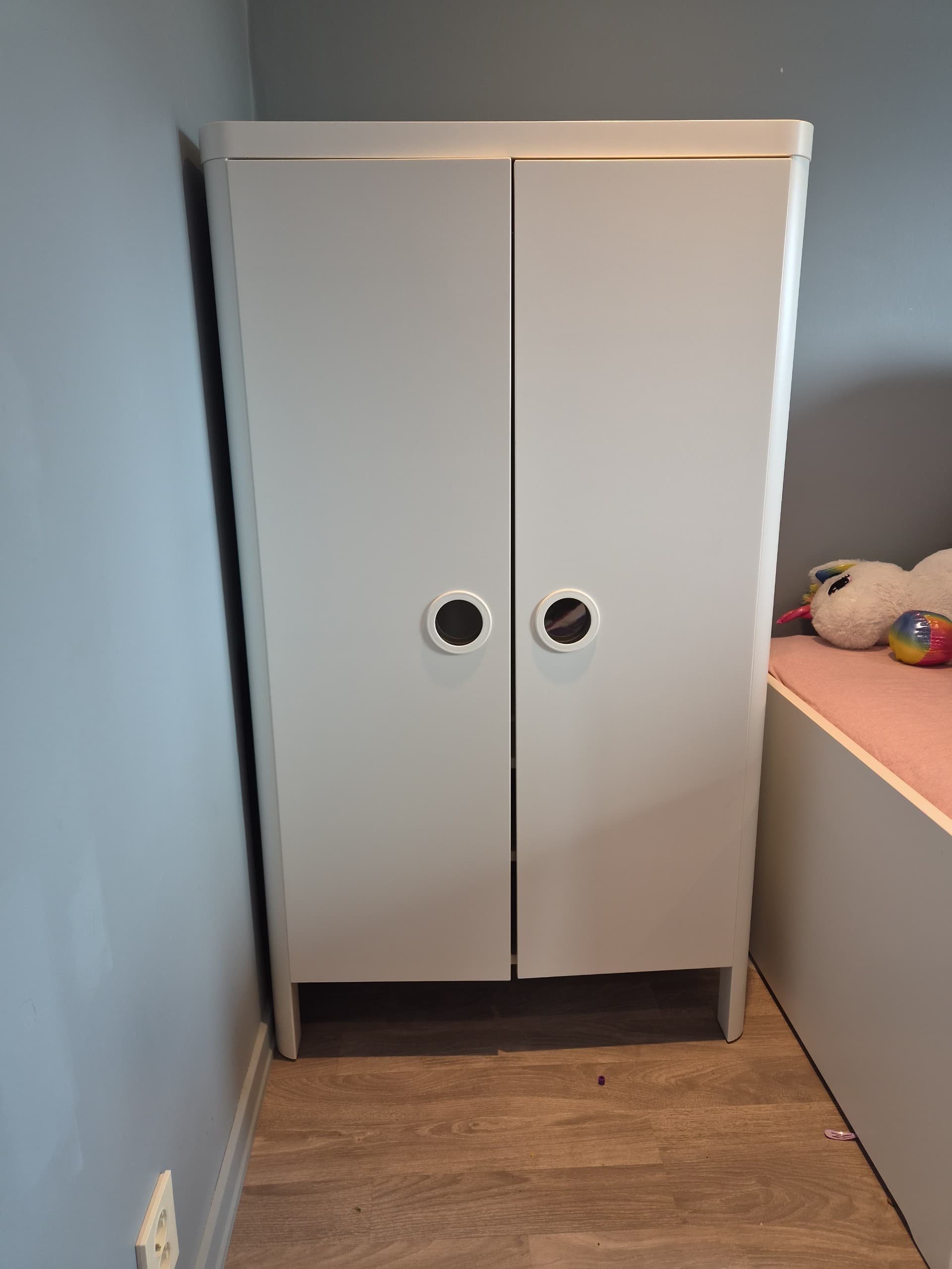 BUSUNGE wardrobe, white, 80x139 cm