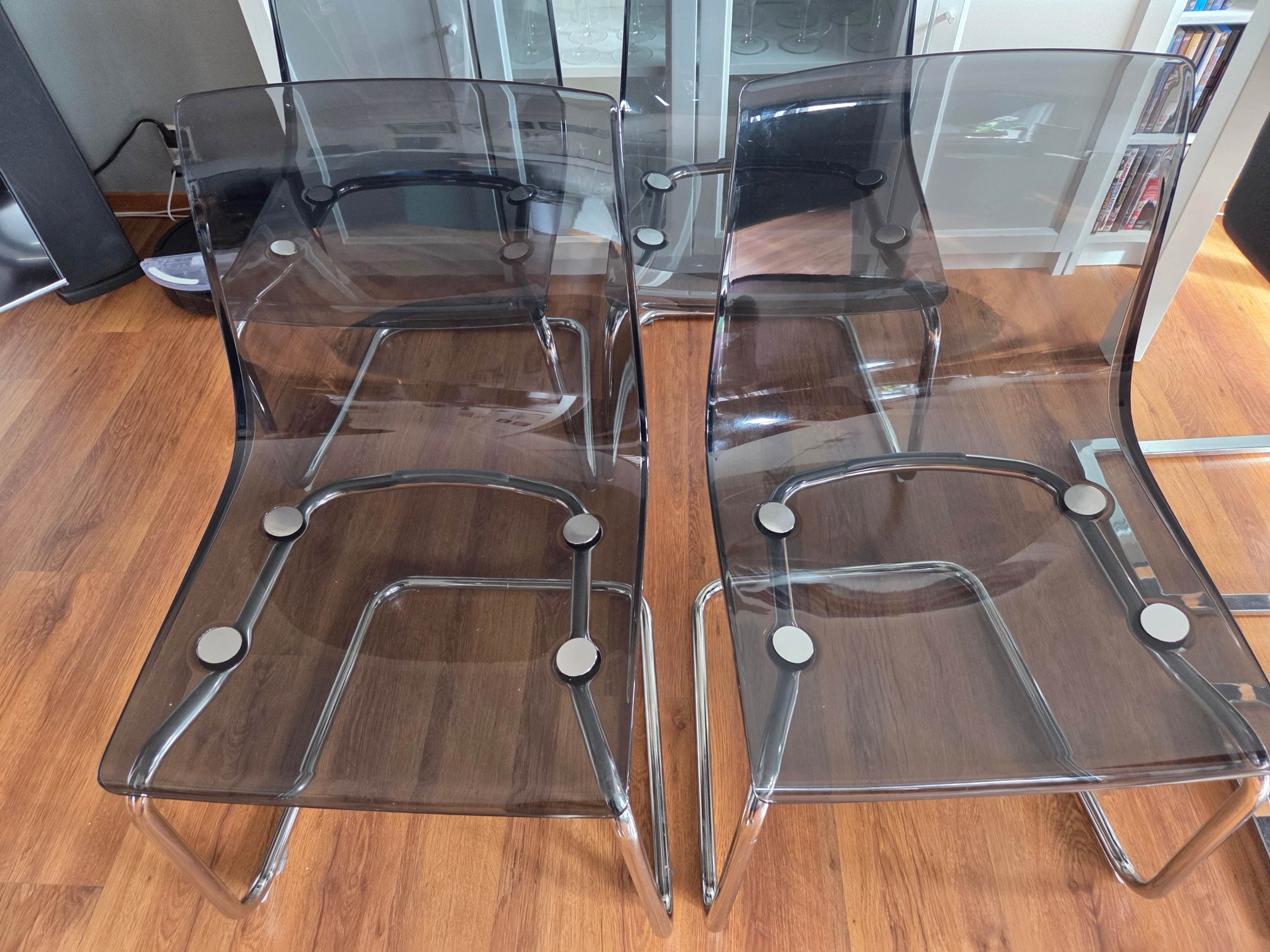 TOBIAS chair, transparent/chrome-plated