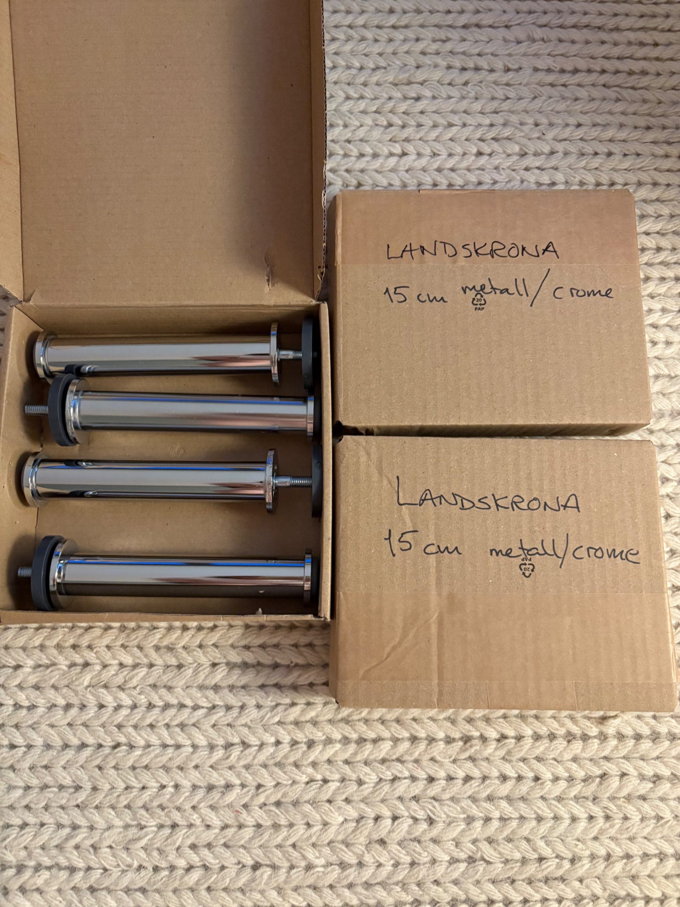 LANDSKRONA leg, metal, 15 cm