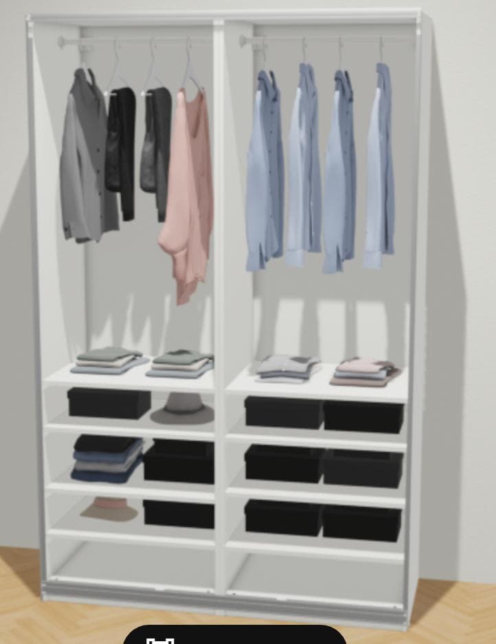 PAX / HASVIK wardrobe combination, white/white, 150x66x236 cm