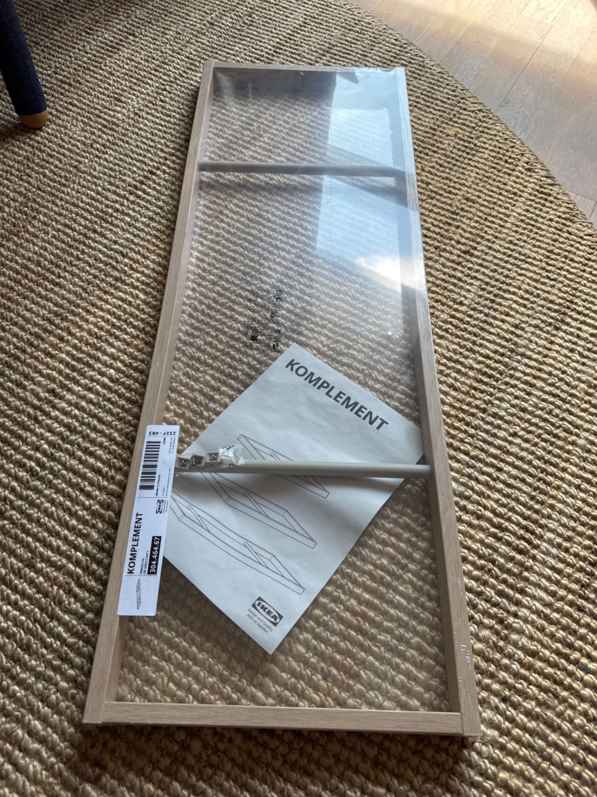 KOMPLEMENT clothes rail, white stained oak effect, 100x35 cm