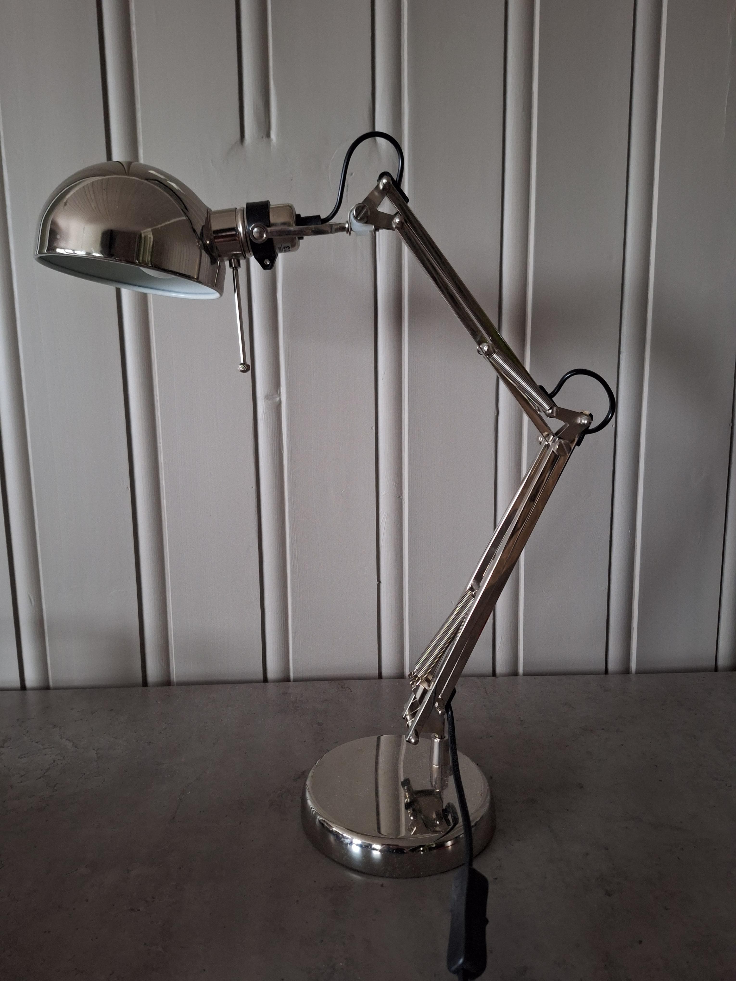 FORSÅ work lamp, nickel-plated