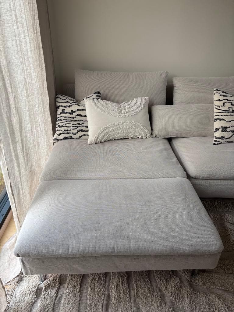SÖDERHAMN cover for chaise longue, Fridtuna light beige