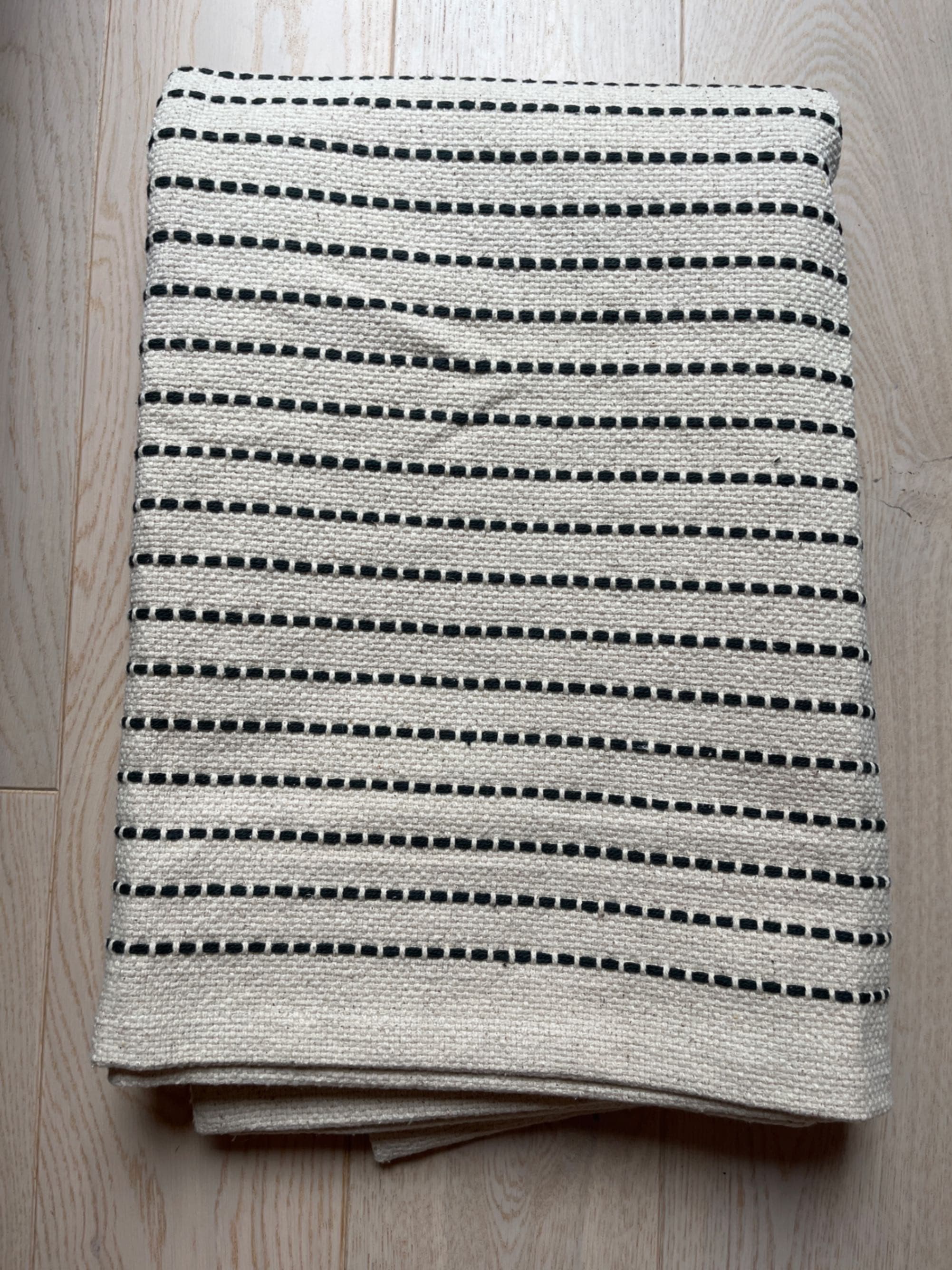 STARREKLINTE rug, flatwoven, natural/black, 120x180 cm