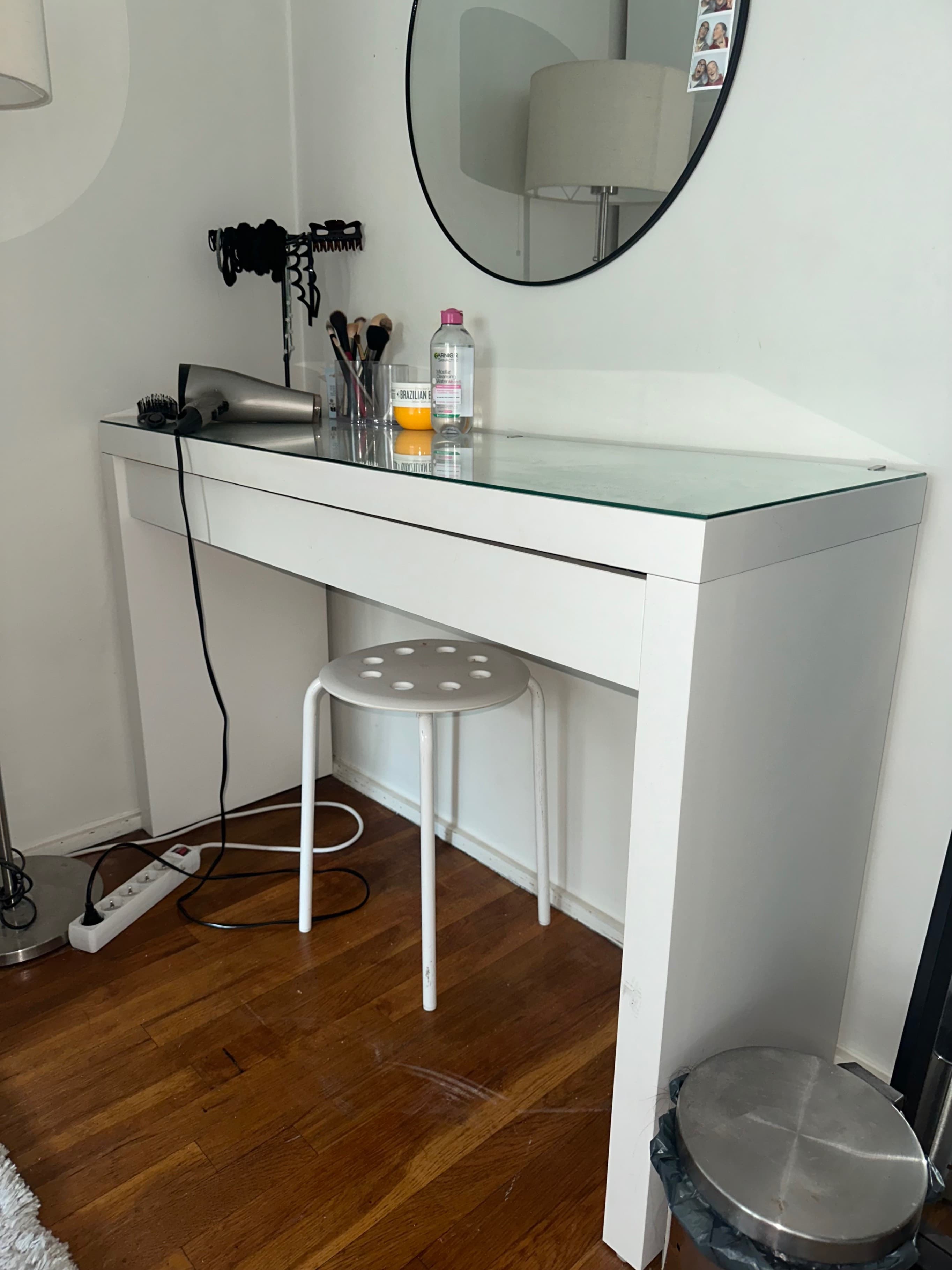 MALM dressing table, white, 120x41 cm