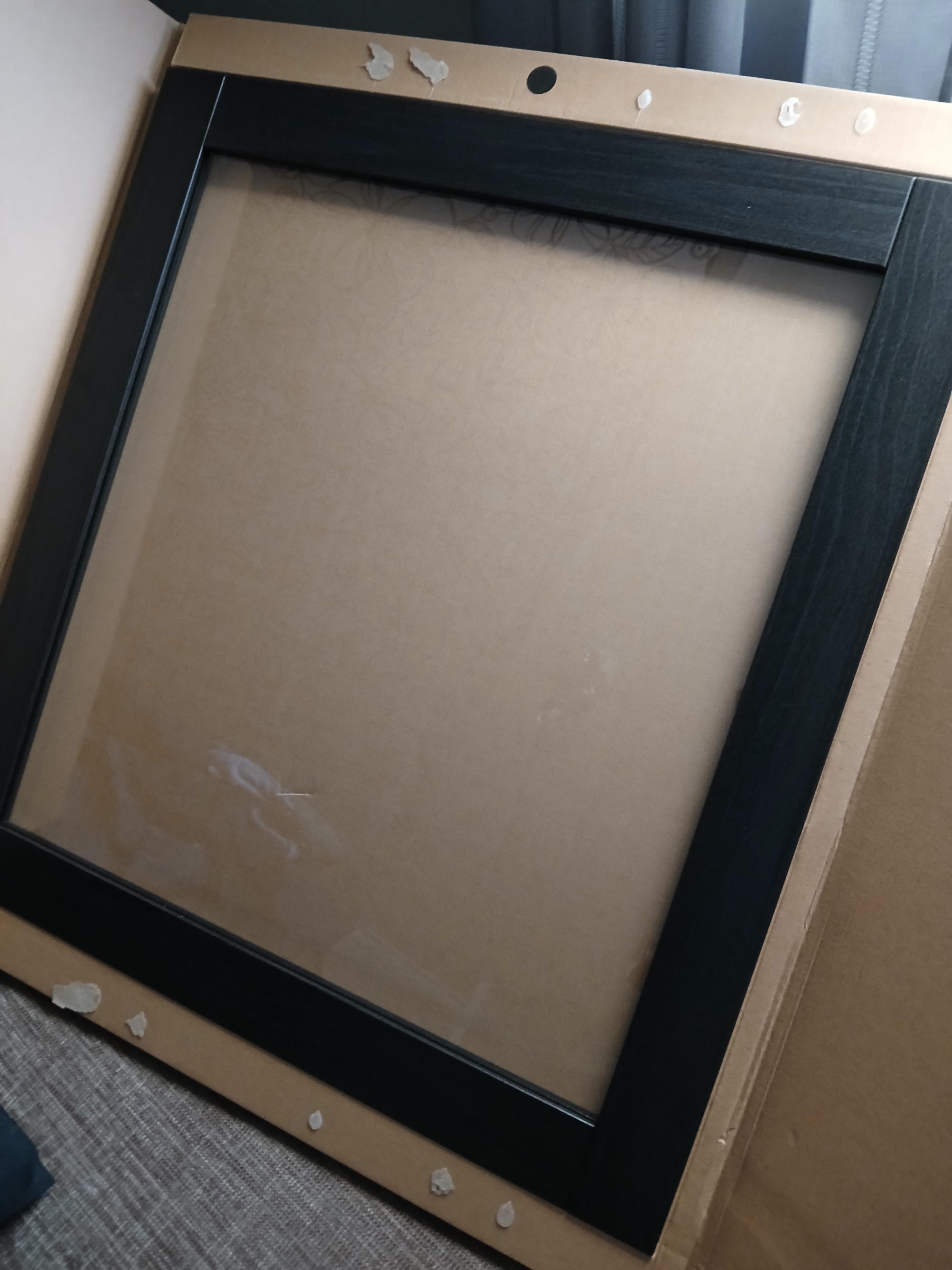 SINDVIK glass door, black-brown/clear glass, 60x64 cm