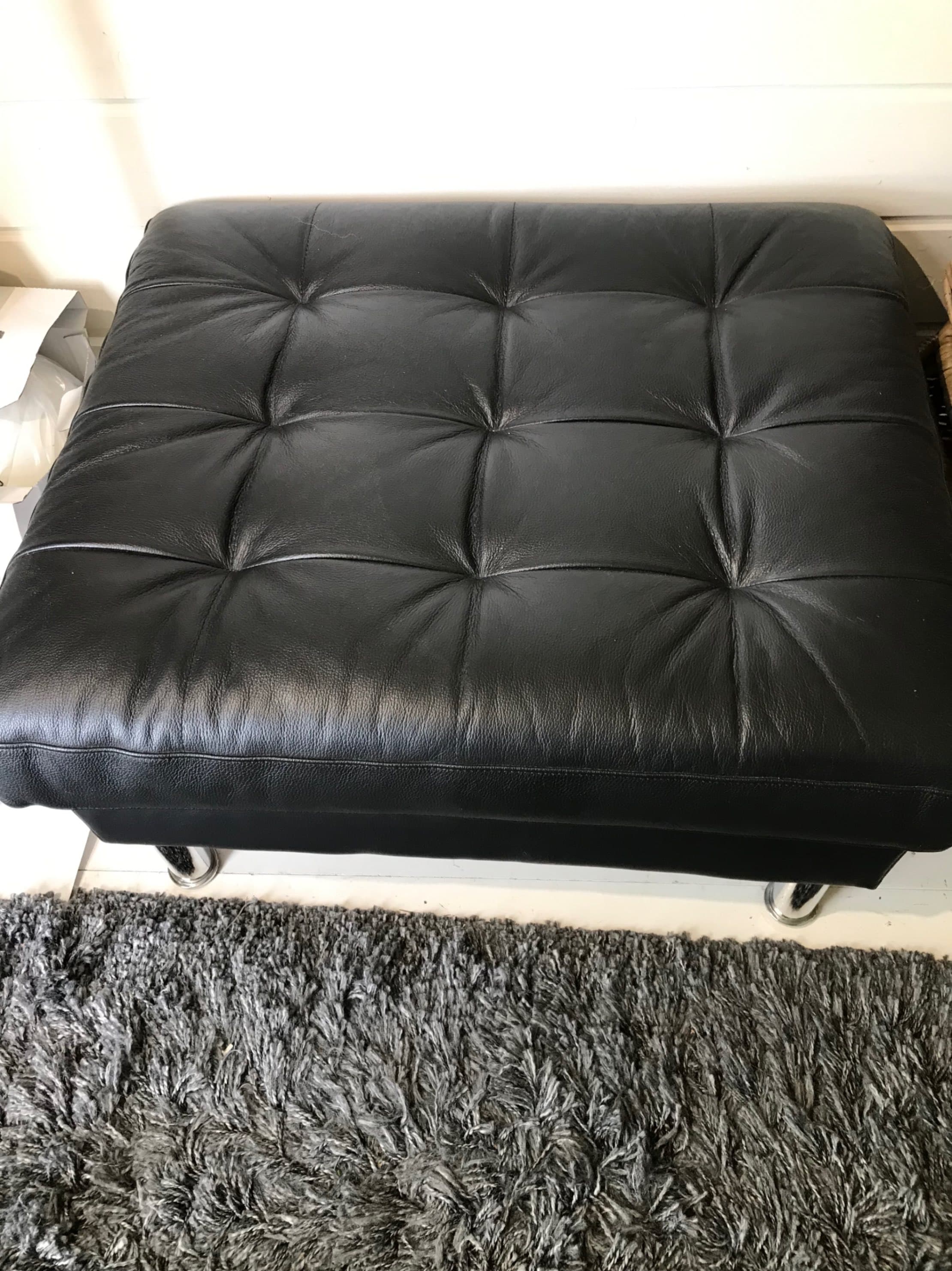 LANDSKRONA footstool, Grann/Bomstad black/metal