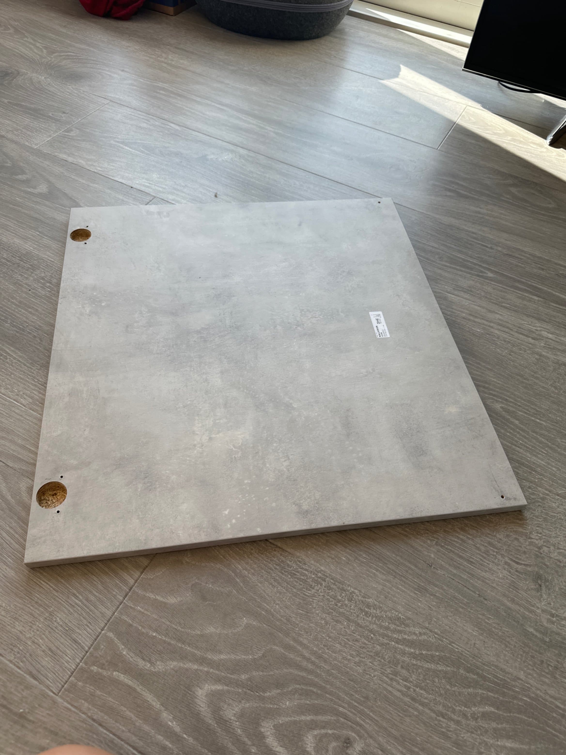 KALLVIKEN door, light grey concrete effect, 60x64 cm