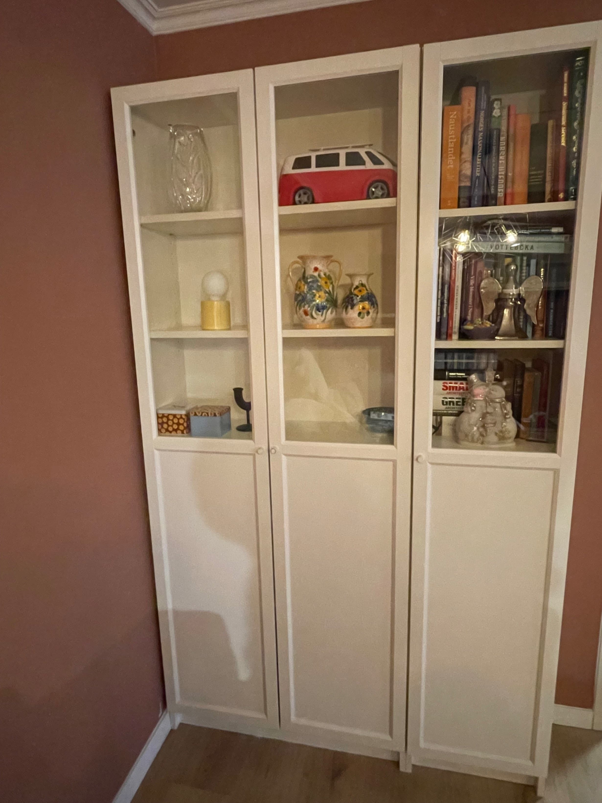 OXBERG panel/glass door, white, 40x192 cm