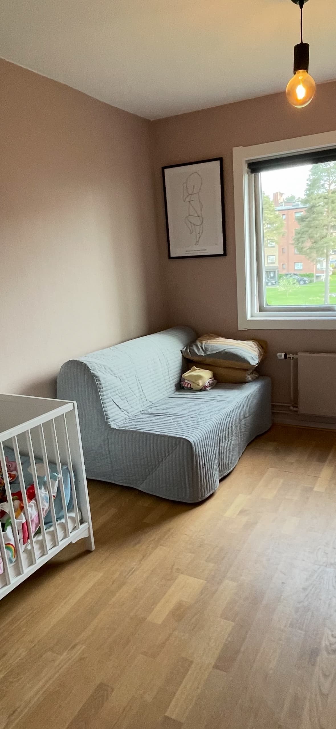 LYCKSELE LÖVÅS 2-seat sofa-bed, Knisa light grey