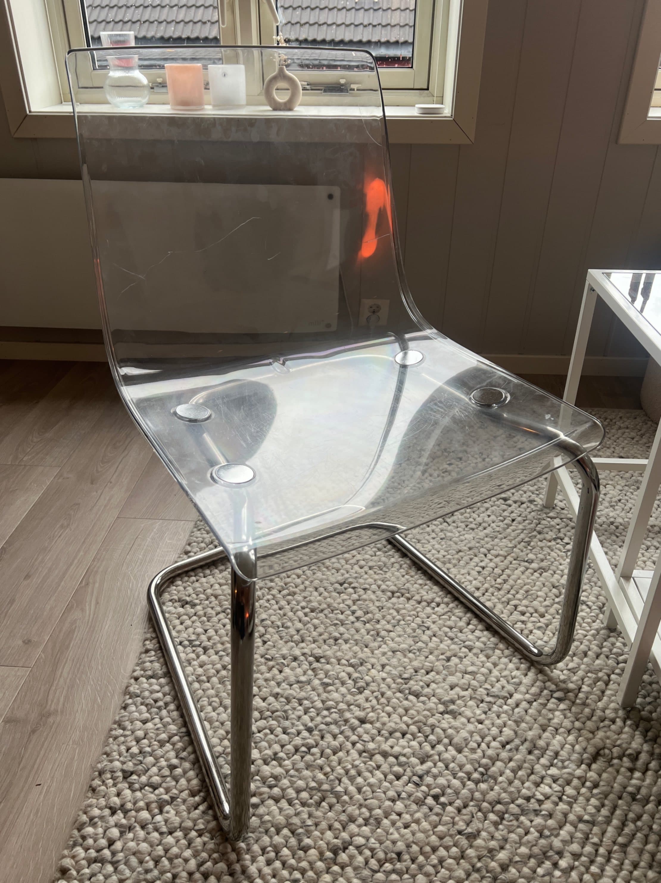 TOBIAS chair, transparent/chrome-plated