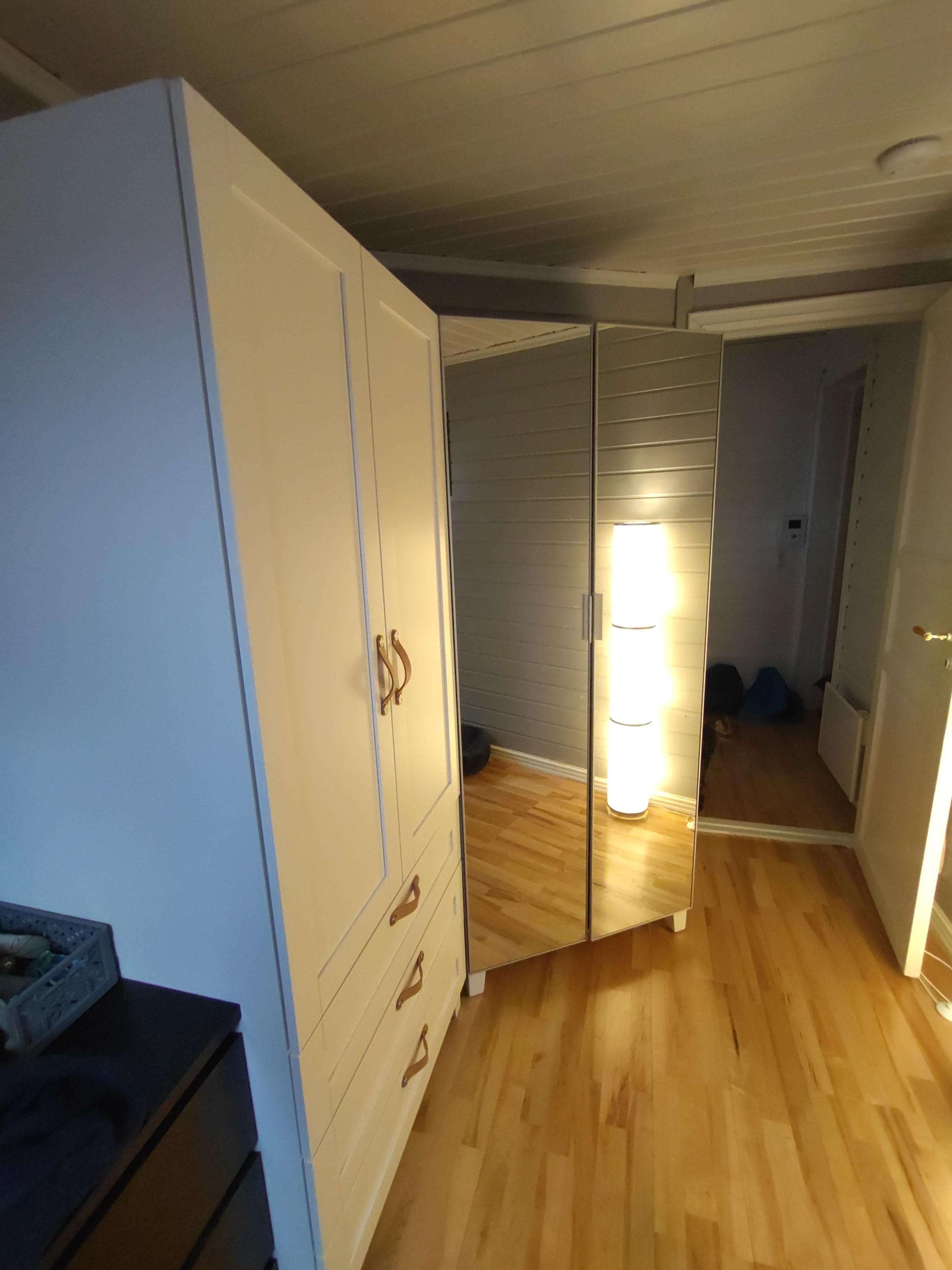 PLATSA wardrobe with 2 doors, white/Fonnes white, 110-127x57x181 cm