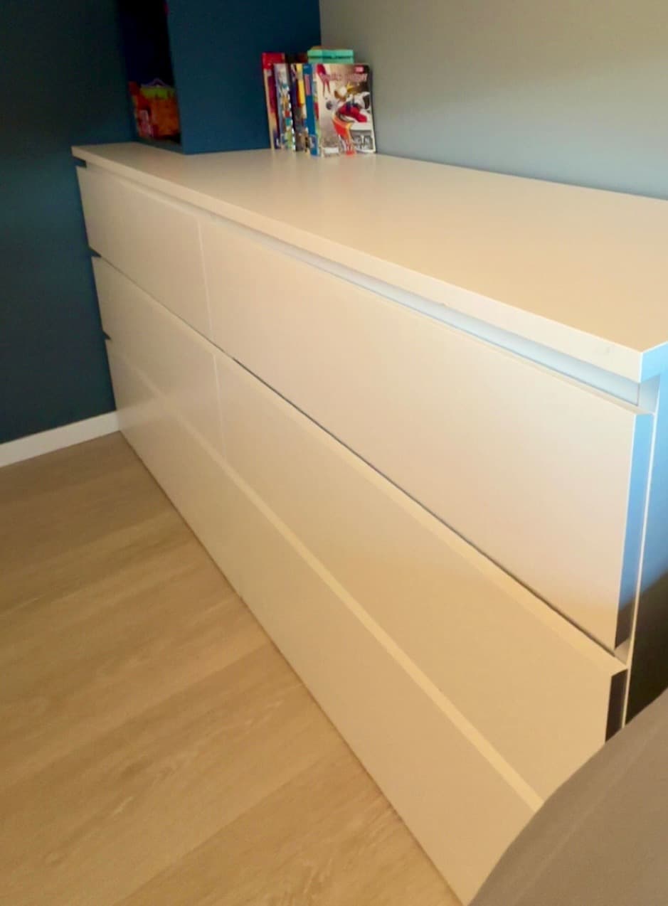MALM Kommode 6 skuffer, hvit, 160x78 cm