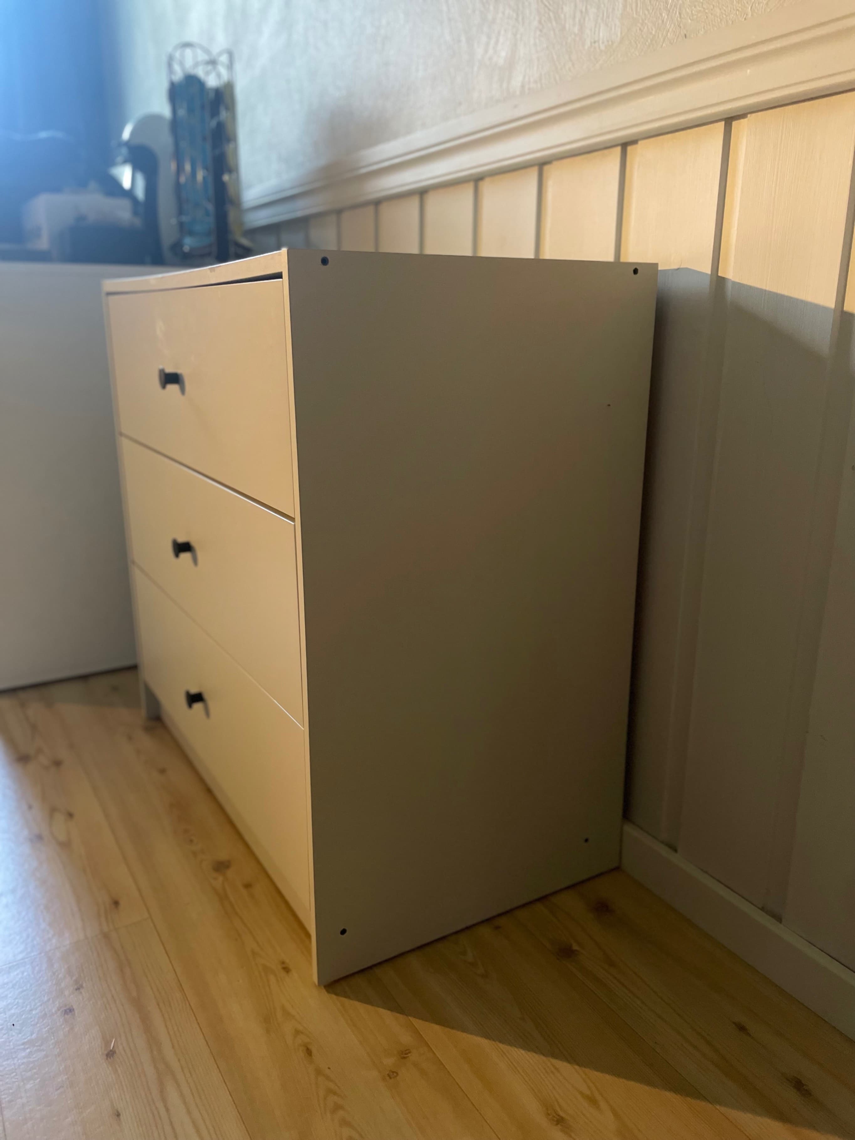 GURSKEN chest of 3 drawers, light beige, 69x67 cm