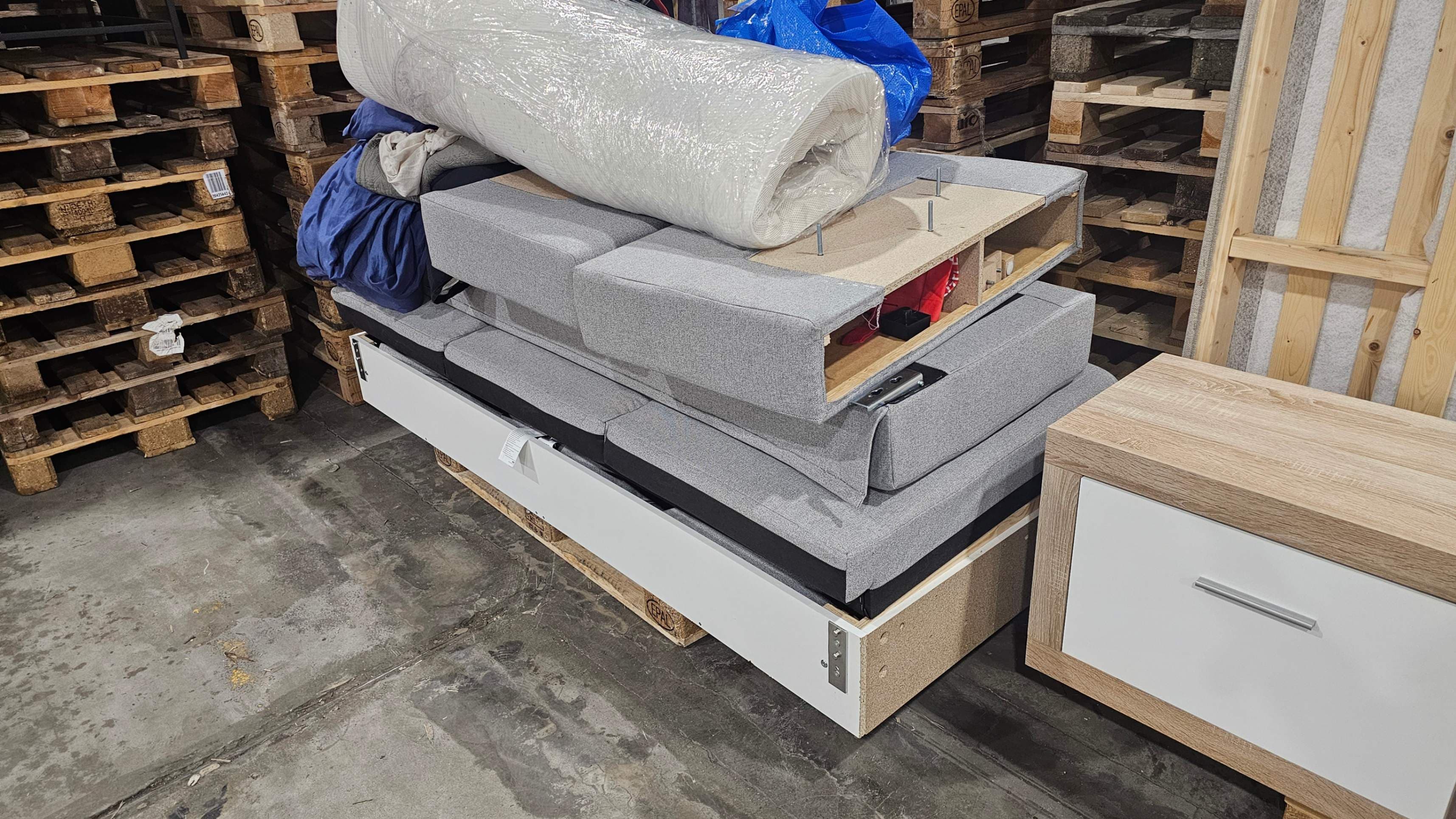 BÅRSLÖV 3-seat sofa-bed, Tibbleby beige/grey