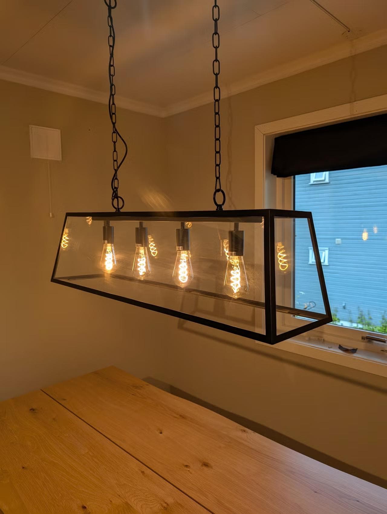 FELSISK pendellampe til 4 pærer, svart, 81 cm