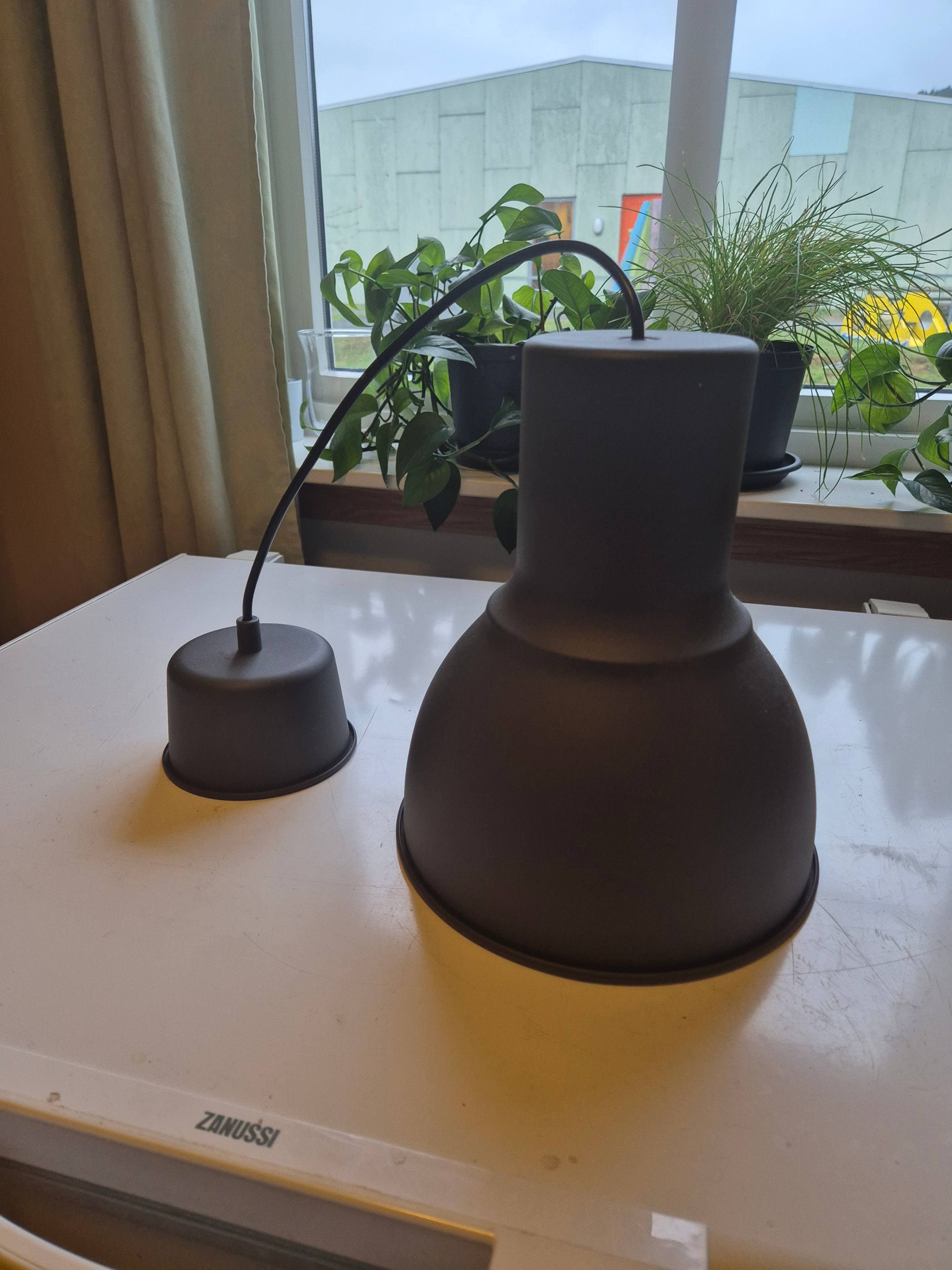 HEKTAR pendant lamp, dark grey, 22 cm