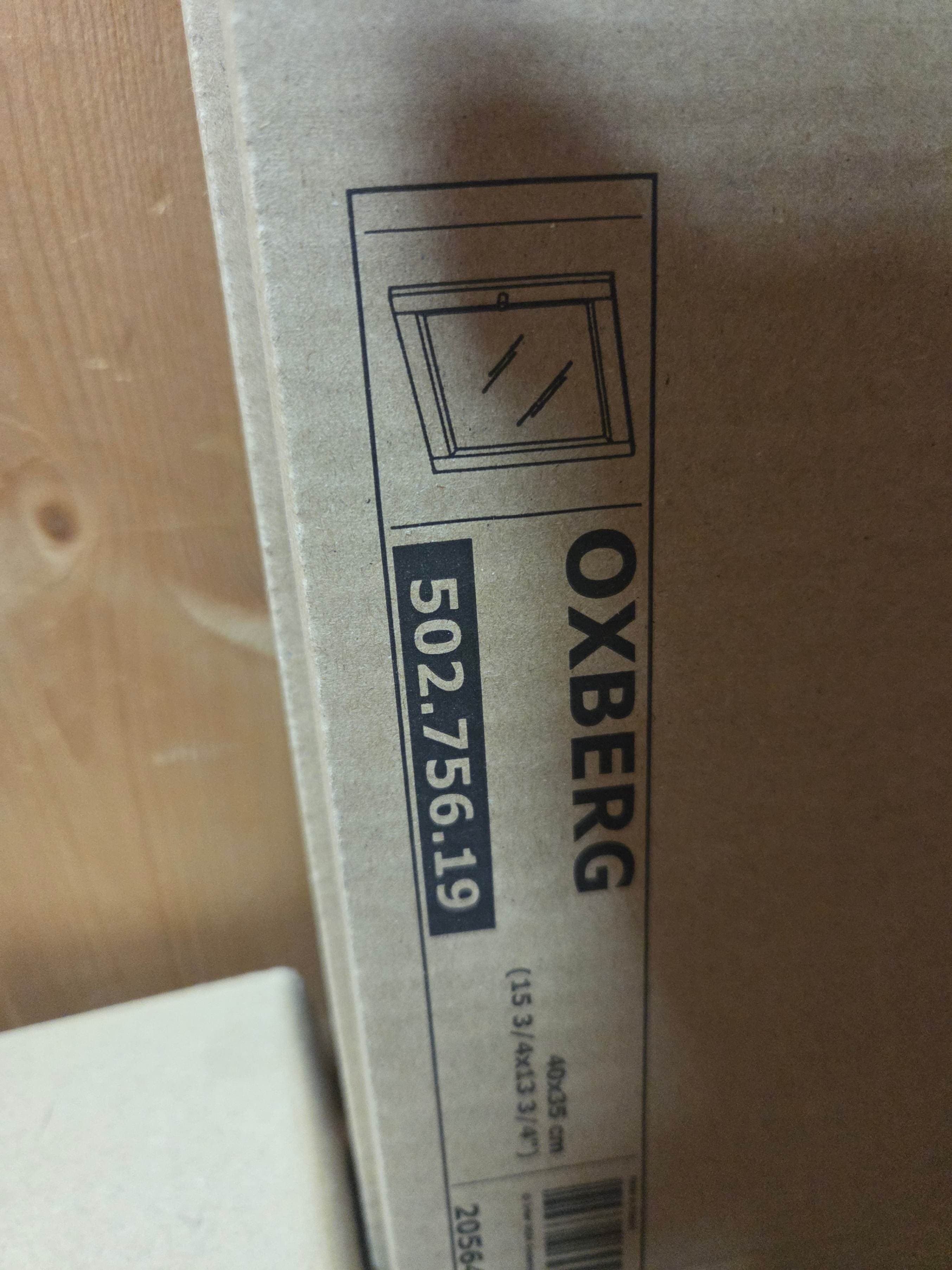 OXBERG glass door, white, 40x35 cm