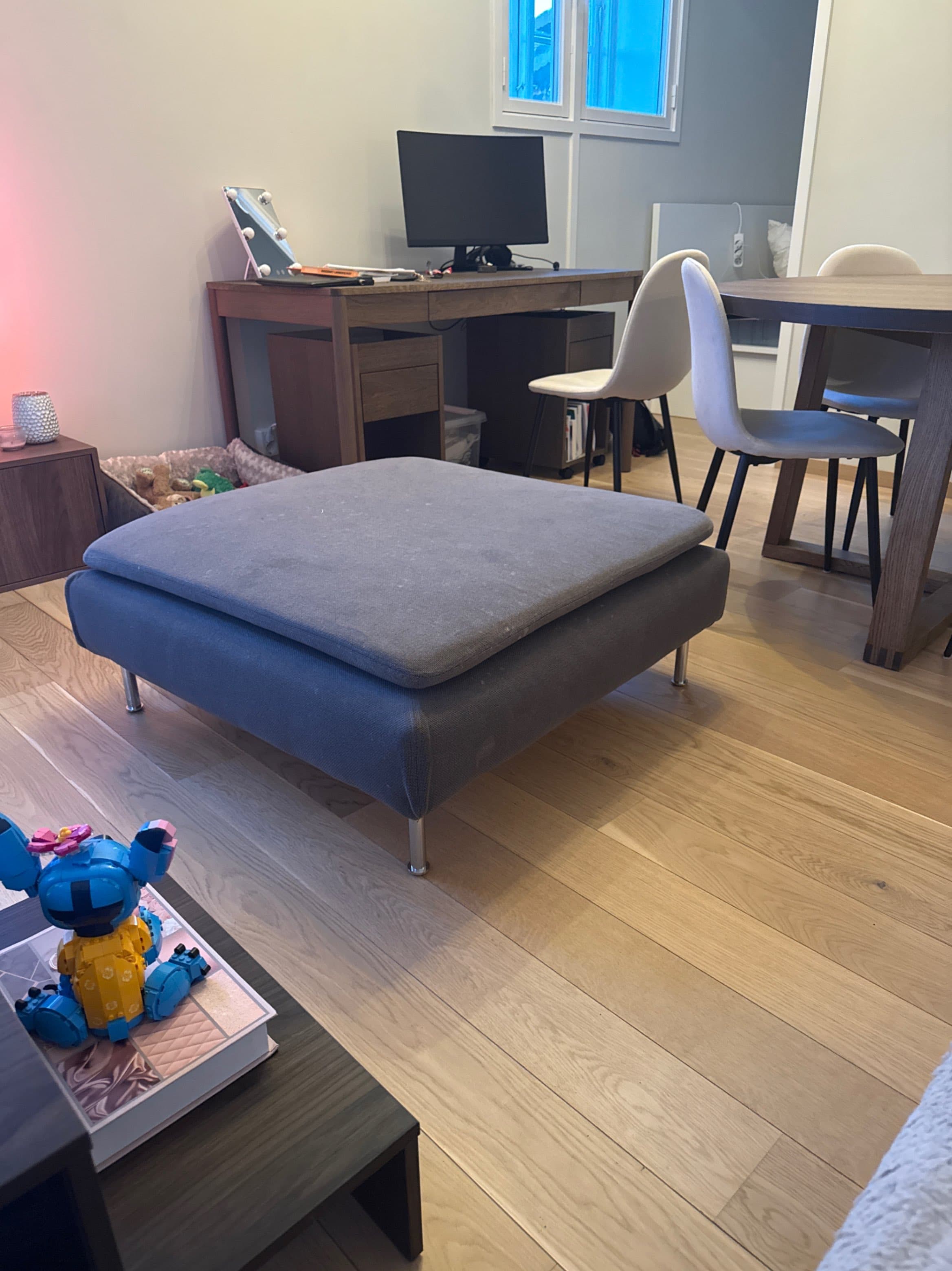 SÖDERHAMN footstool, Fridtuna dark grey