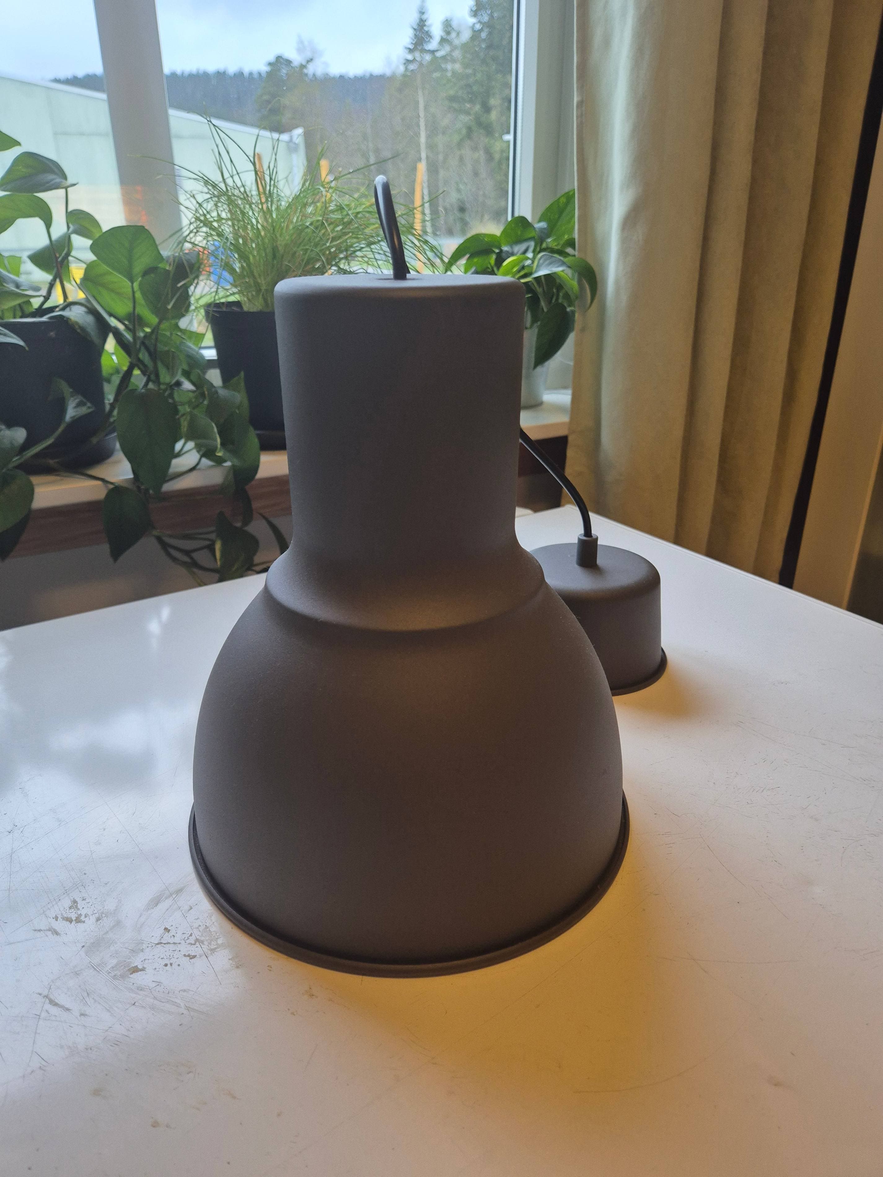 HEKTAR pendant lamp, dark grey, 22 cm