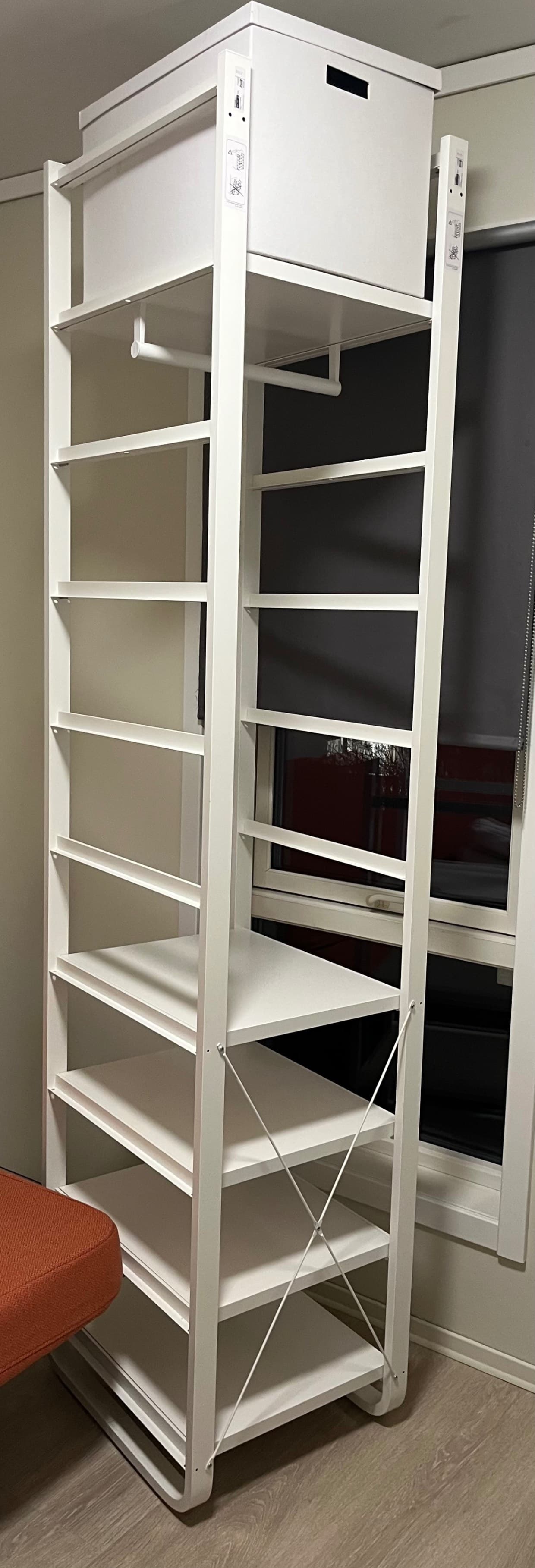 ELVARLI wardrobe combination, white, 44x55x216 cm